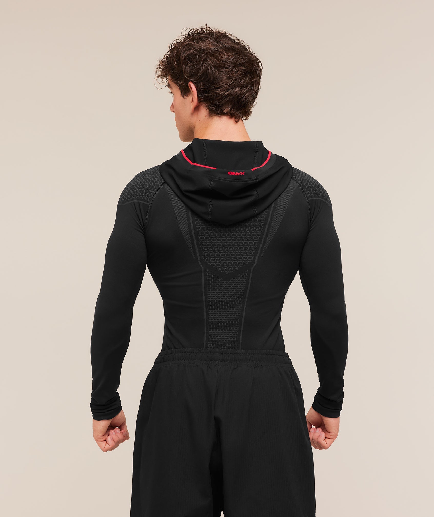 Gymshark Onyx V1 Hoodie 'Black Onyx Grey Carmine Red'