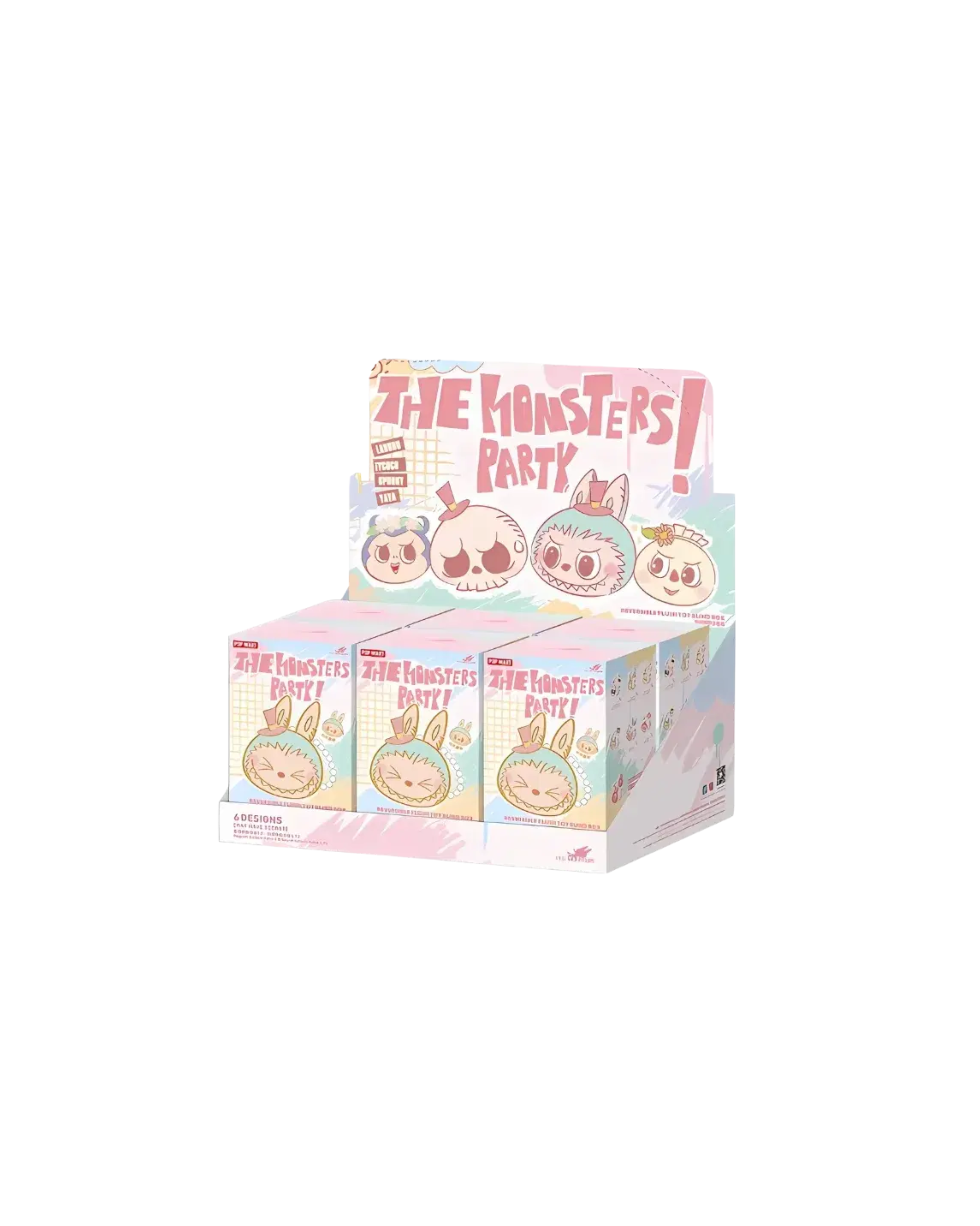Pop Mart Labubu The Monsters Party Series Reversible Plush Doll Sealed Case (6 Blind Box)