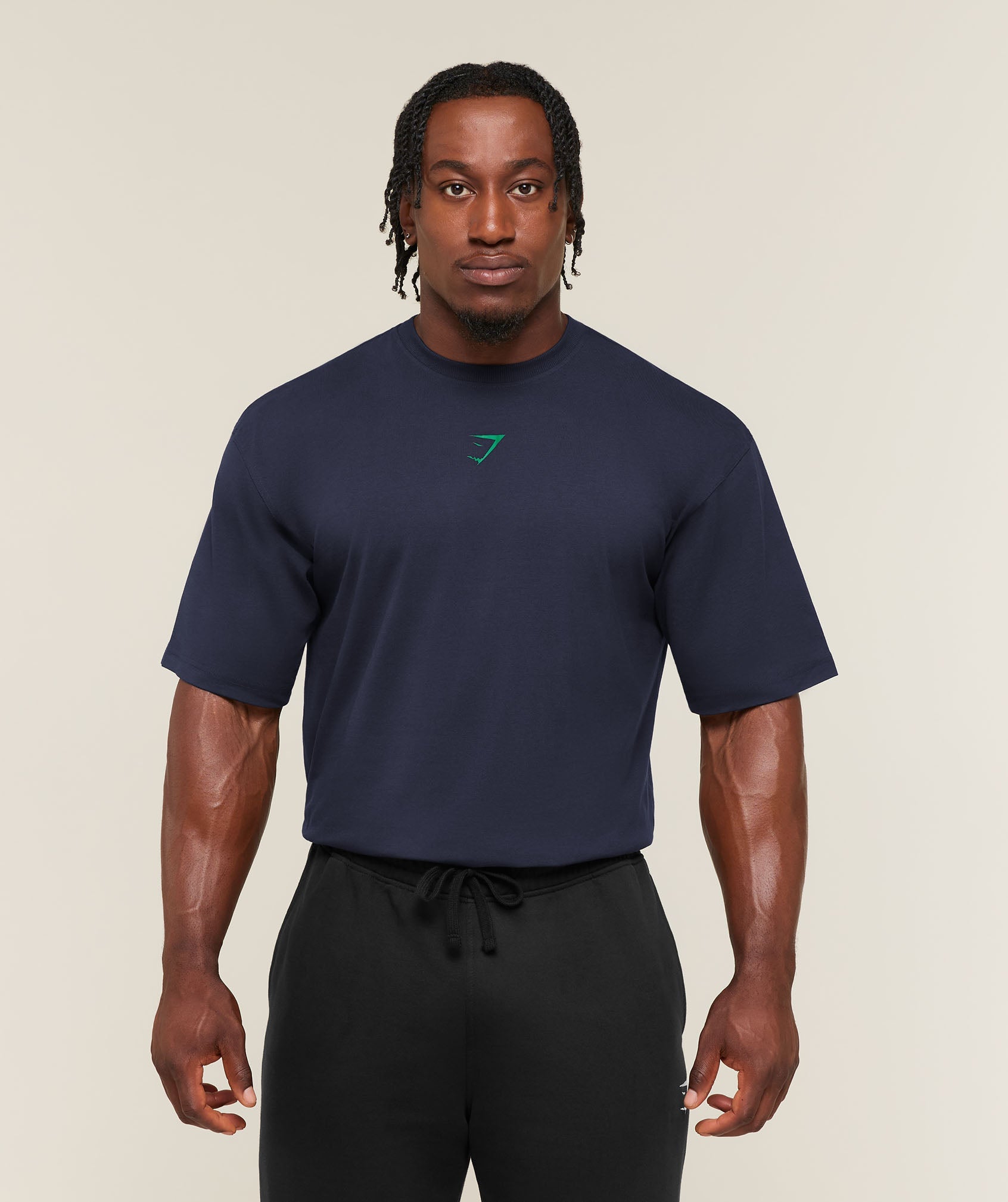 Gymshark Power T-Shirt 'Heavy Blue Track Green'