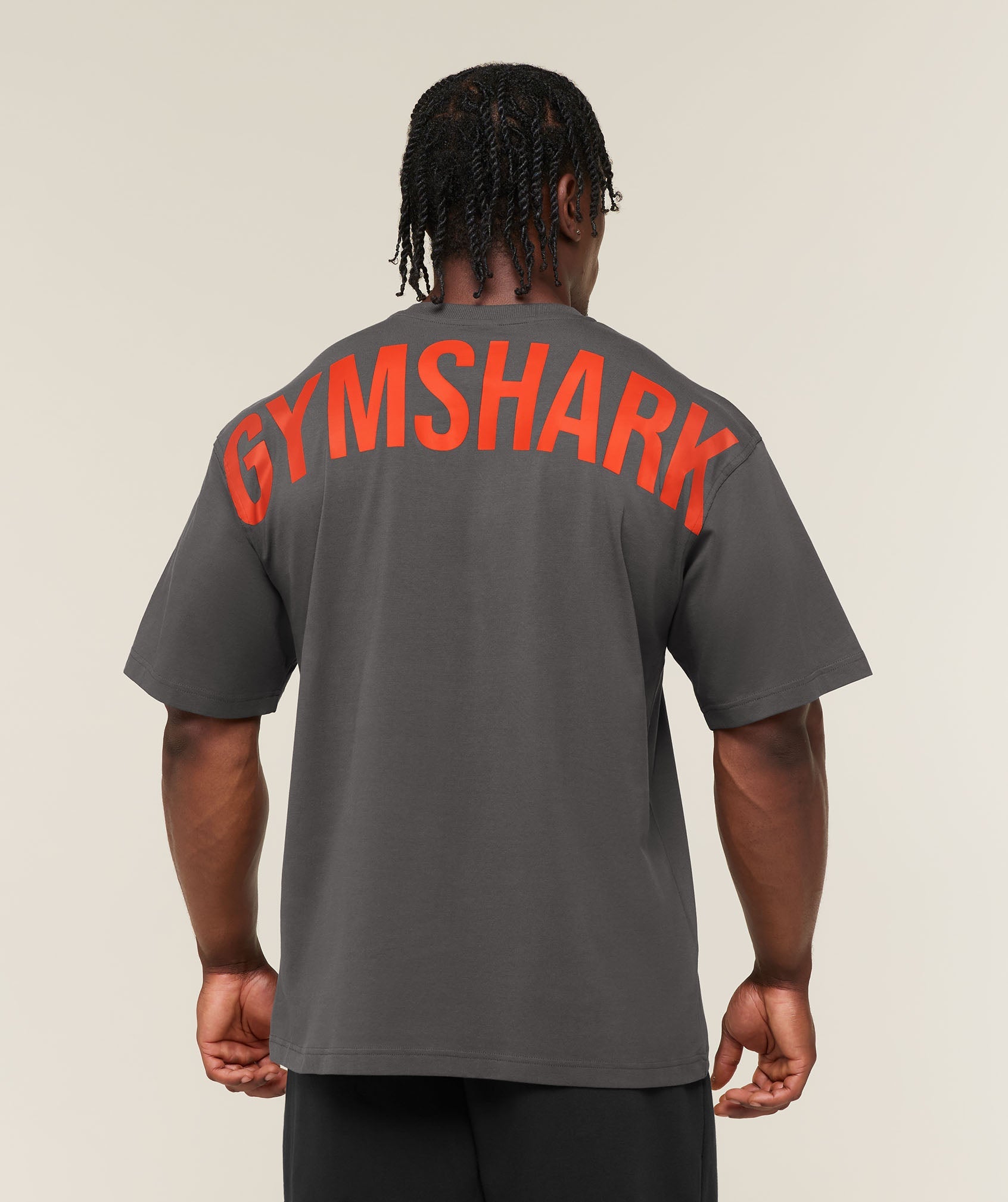 Gymshark Power T-Shirt 'Onyx Grey Bold Orange'