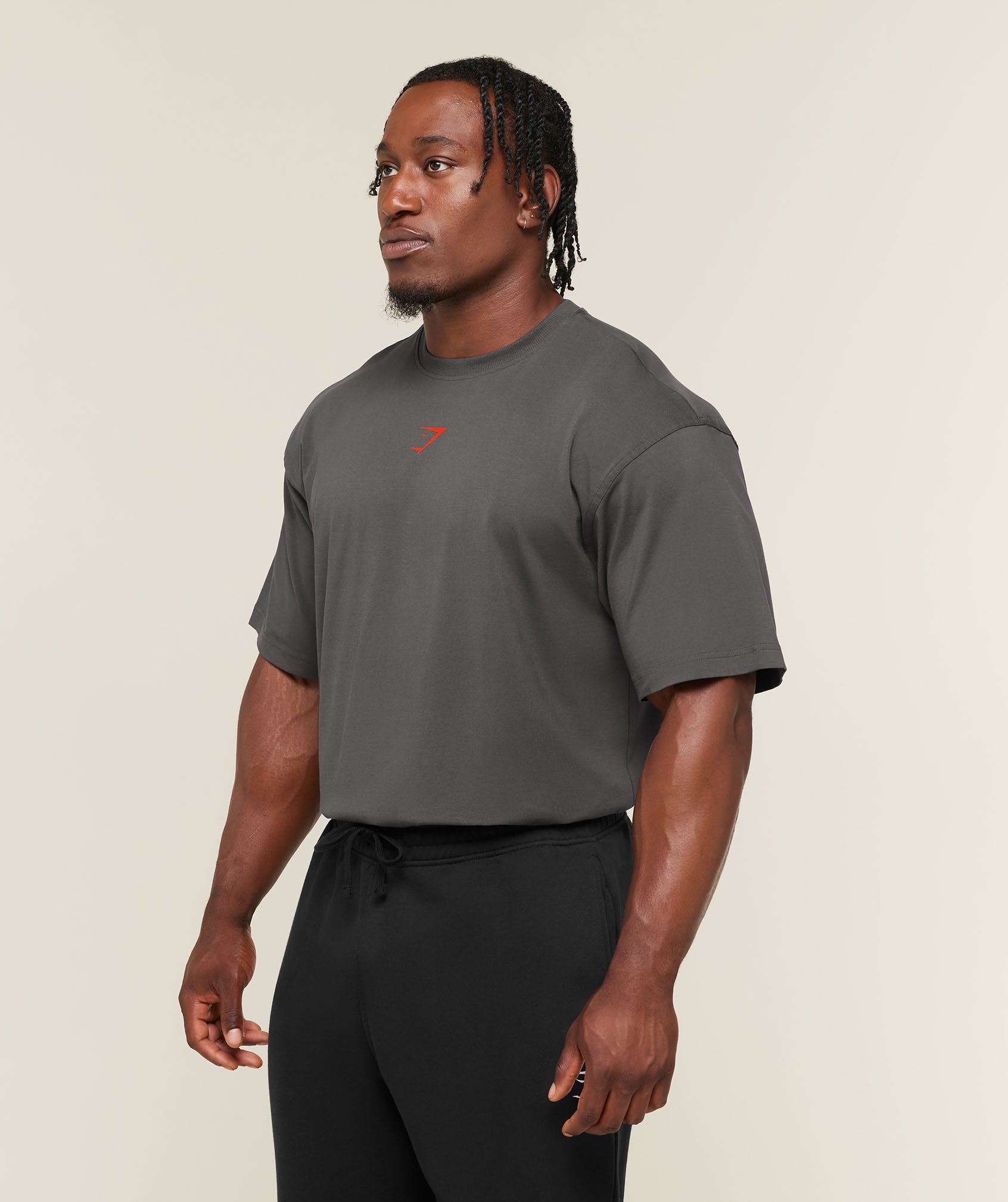 Gymshark Power T-Shirt 'Onyx Grey Bold Orange'