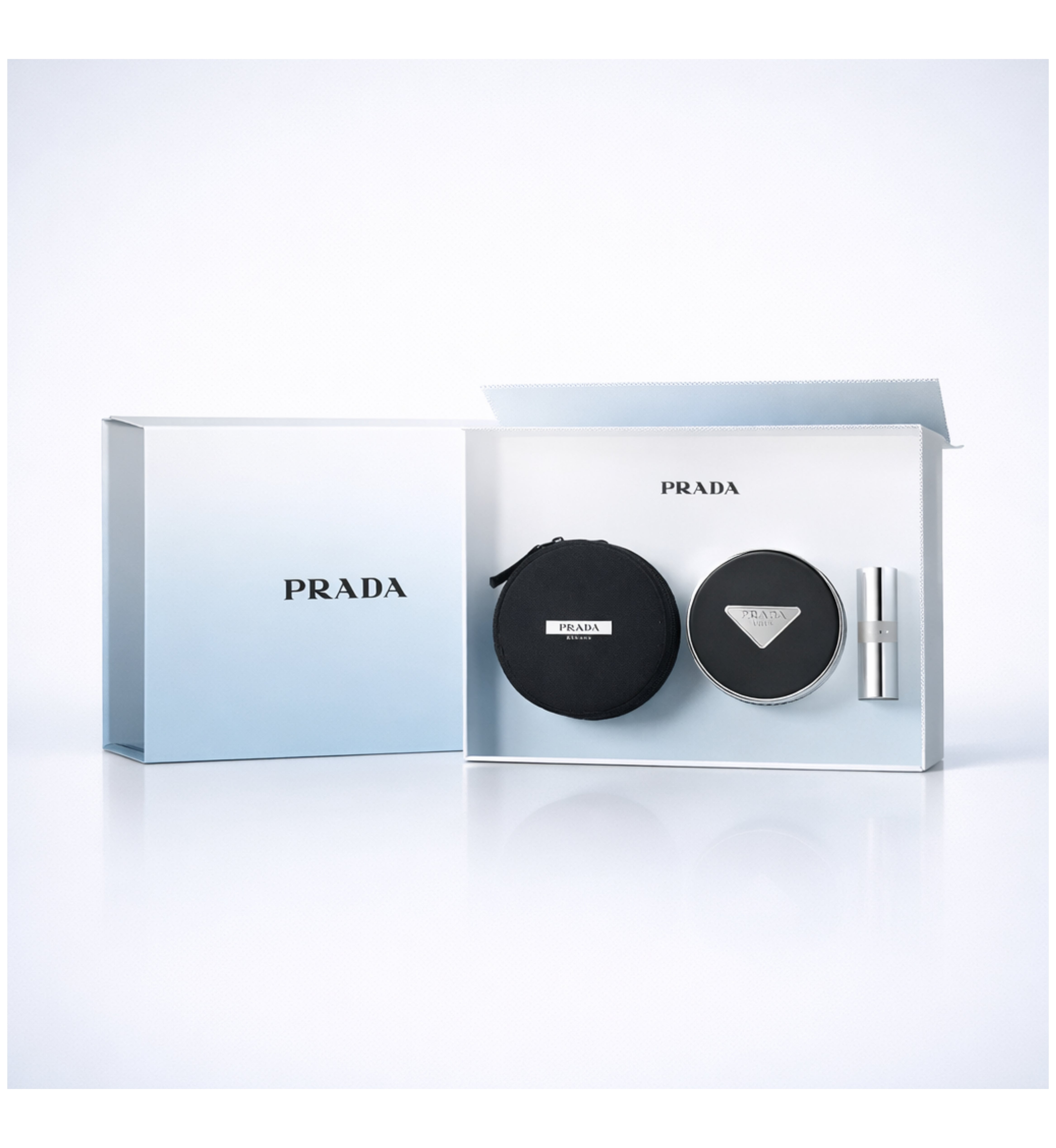 Prada 2026 New Year Limited Edition Nylon Cushion Foundation Clean Blue Makeup Gift Set