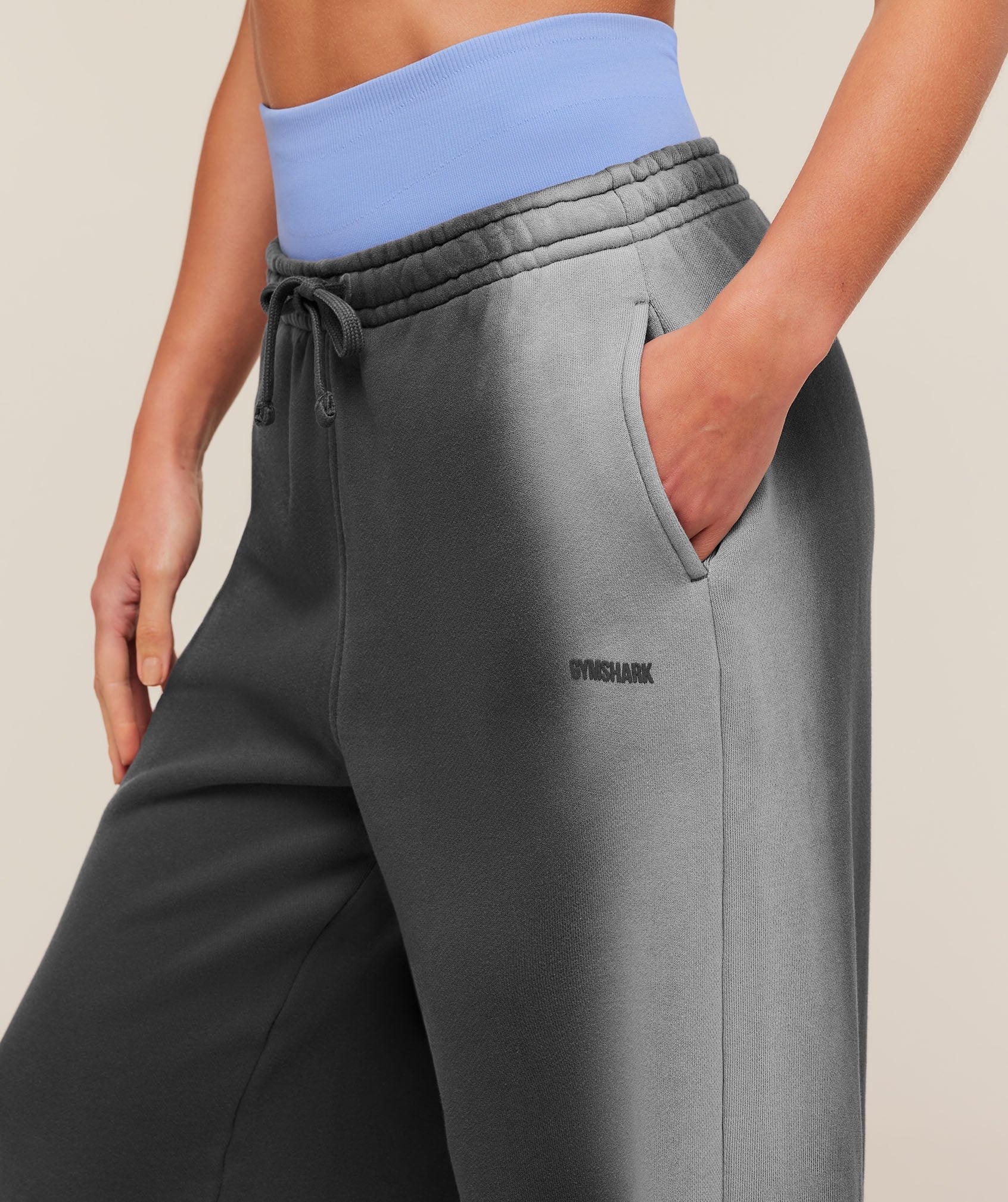 Gymshark Pump Washed Straight Leg Joggers 'Onyx Grey Stratus Grey'