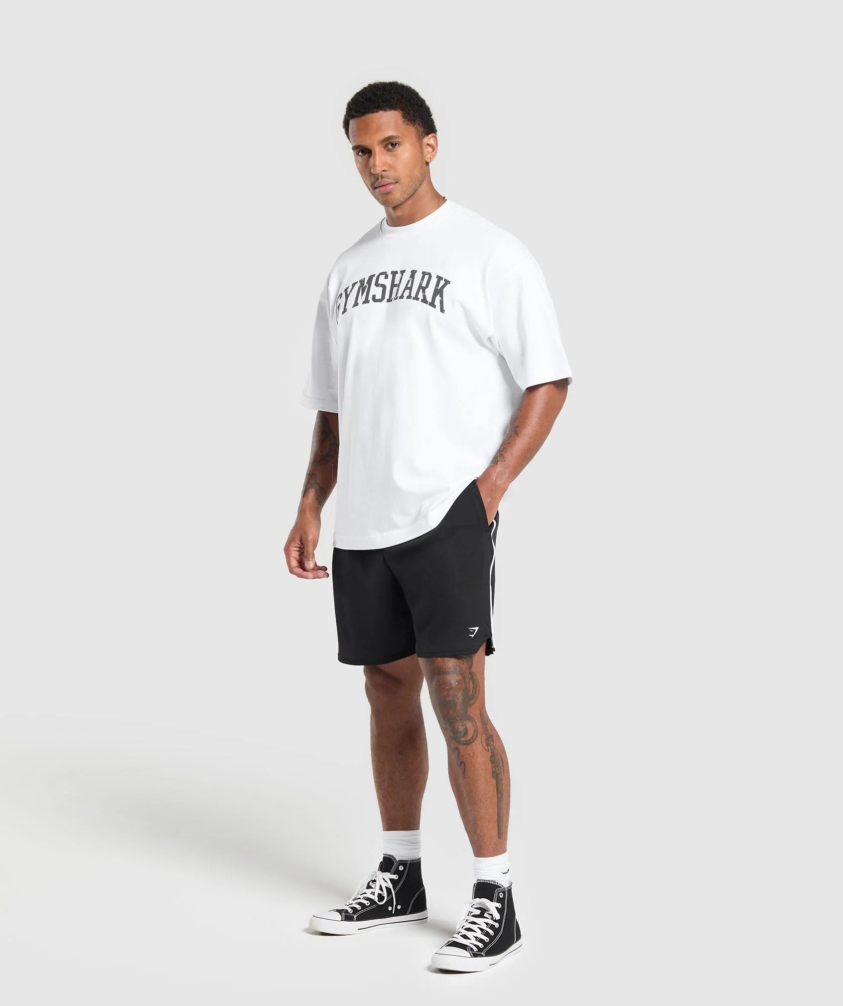 Gymshark Waffle Shorts Oversized Fit Black