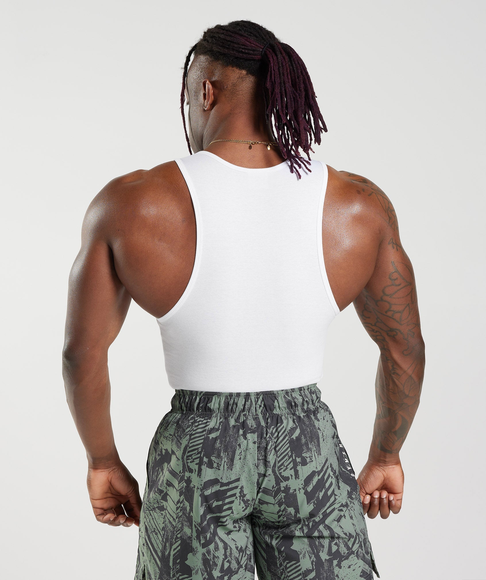 Gymshark Ribbed Tank 1PK Muscle Fit White