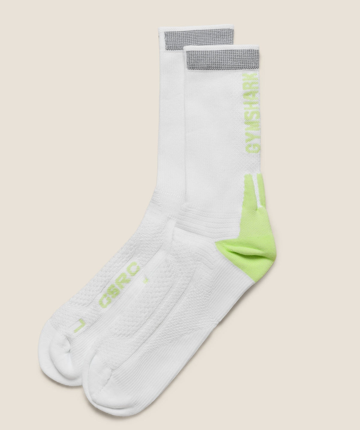 Gymshark Running Elite Crew Sock Single 'White Pace Green'