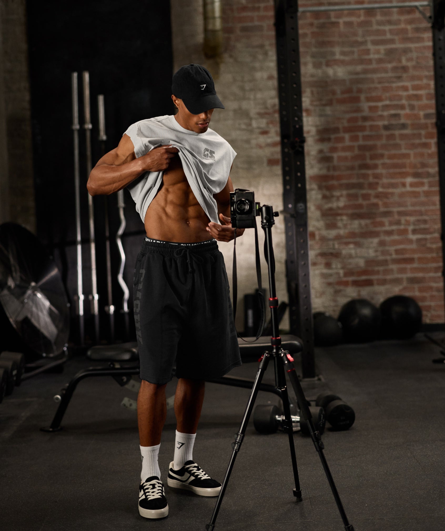 Gymshark Accent Graphic Sweat Shorts 'Black'
