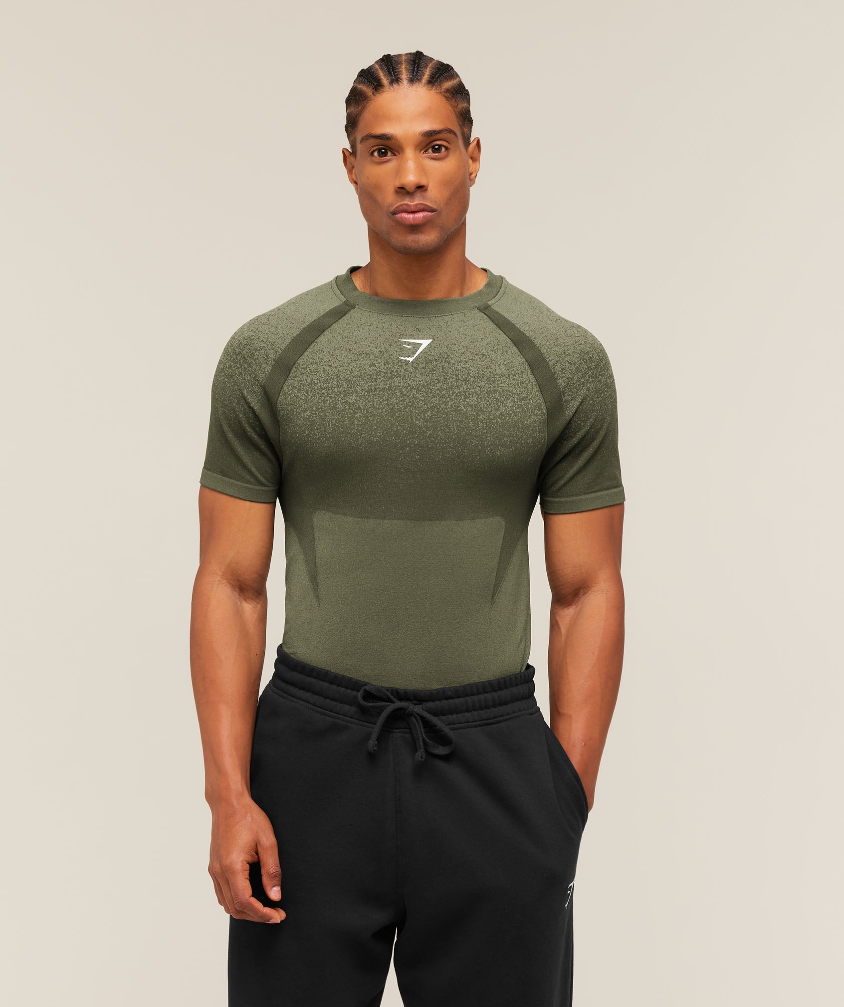 Gymshark Shadow Seamless T Shirt 'Core Olive'