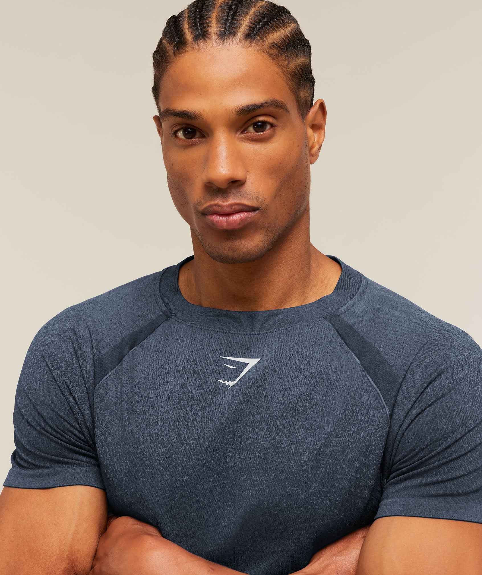 Gymshark Shadow Seamless T Shirt 'Heavy Blue'