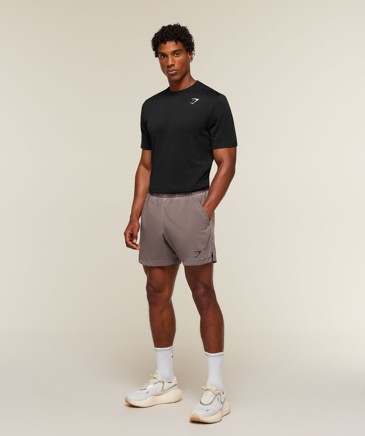 Gymshark Sport Washed Shorts 'Soft Brown Wash'