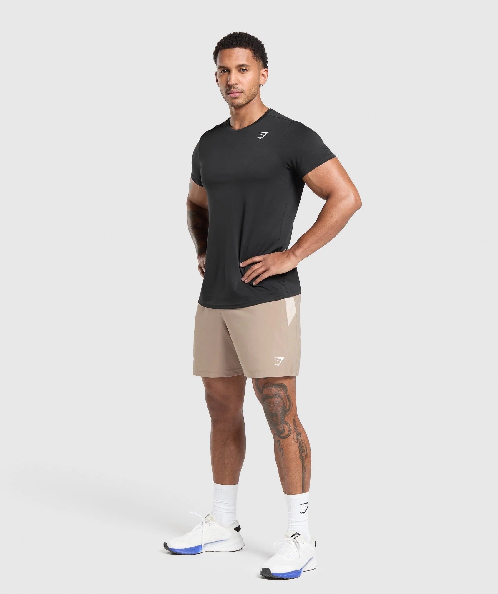 Gymshark Sport Panel 7" Shorts Cement Brown/Pebble Grey