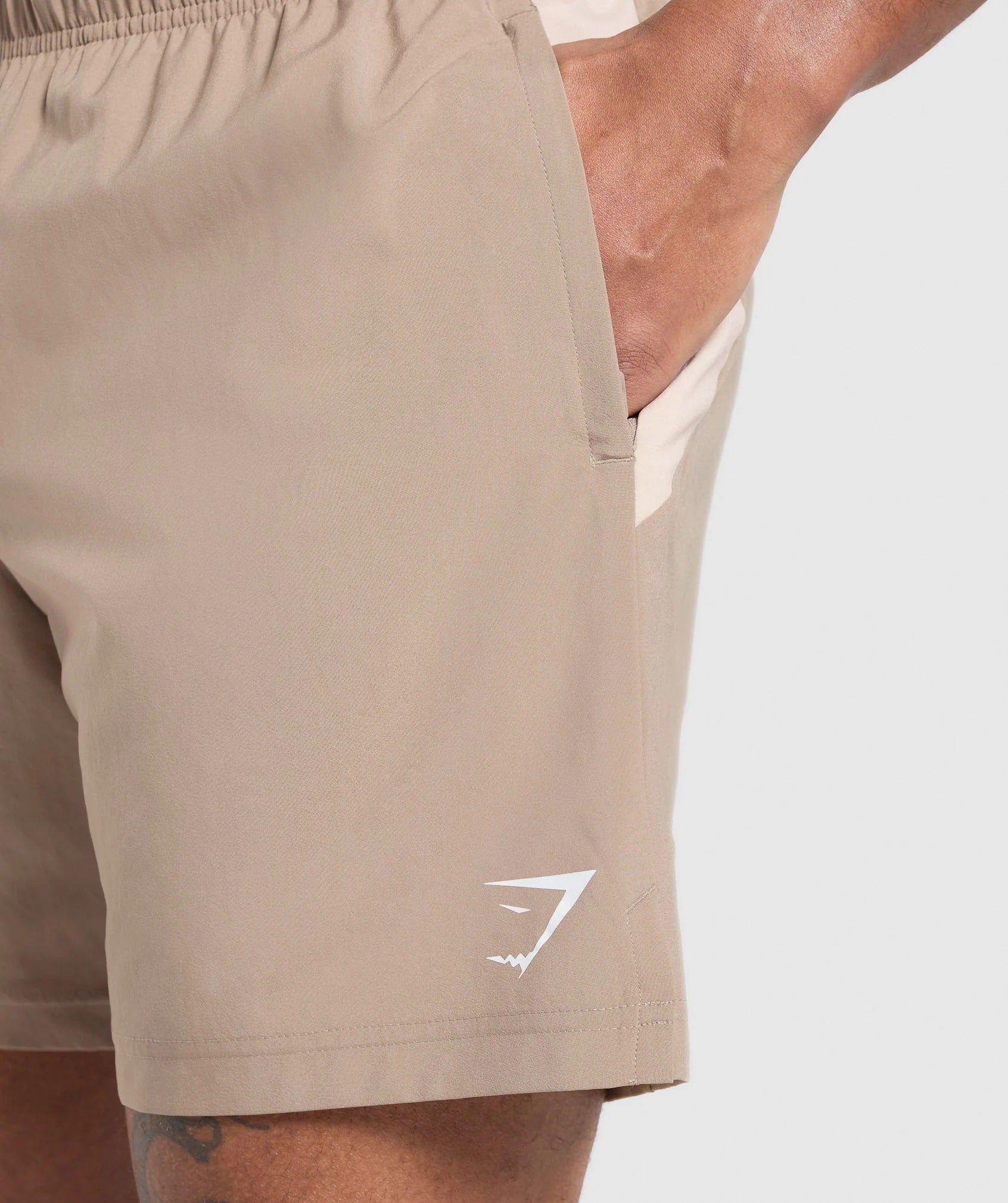 Gymshark Sport Panel 7" Shorts Cement Brown/Pebble Grey