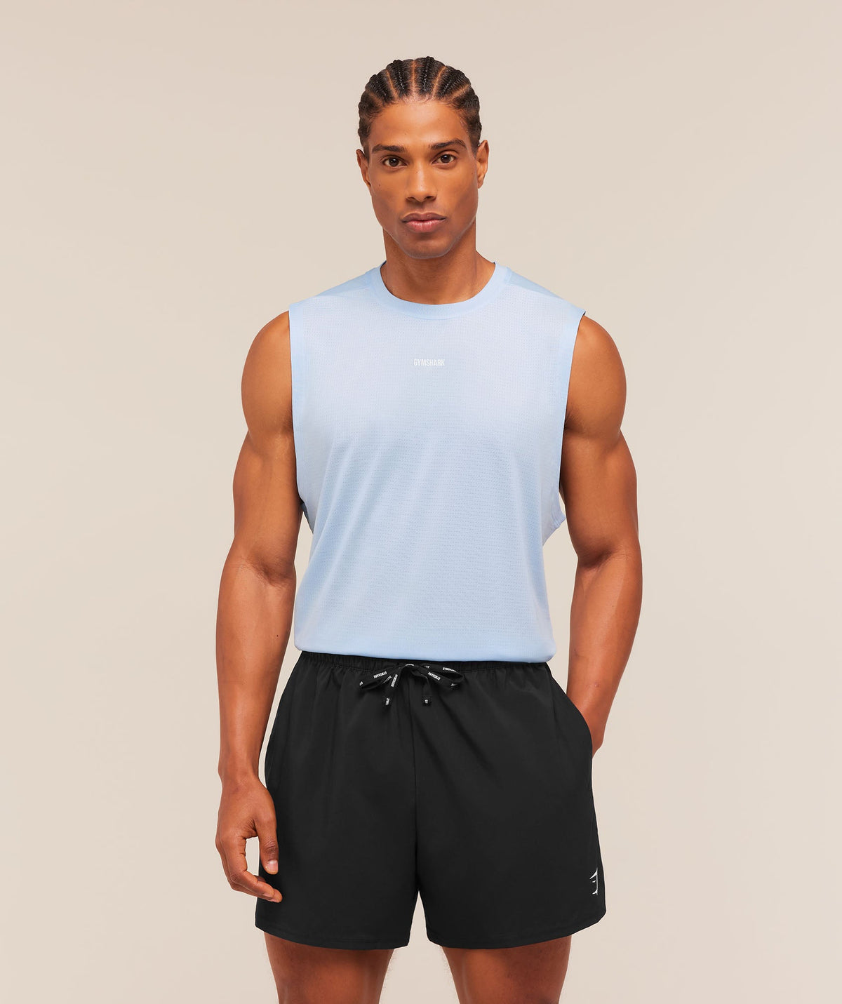 Gymshark Train Cut Off Tank 'Tranquil Blue'
