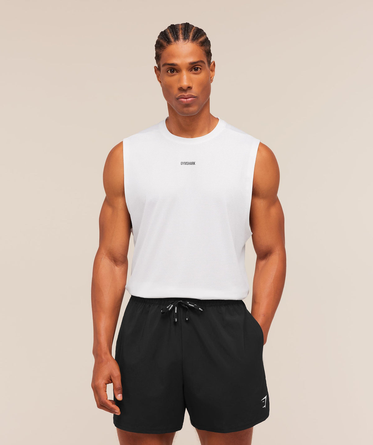 Gymshark Train Cut Off Tank 'White'