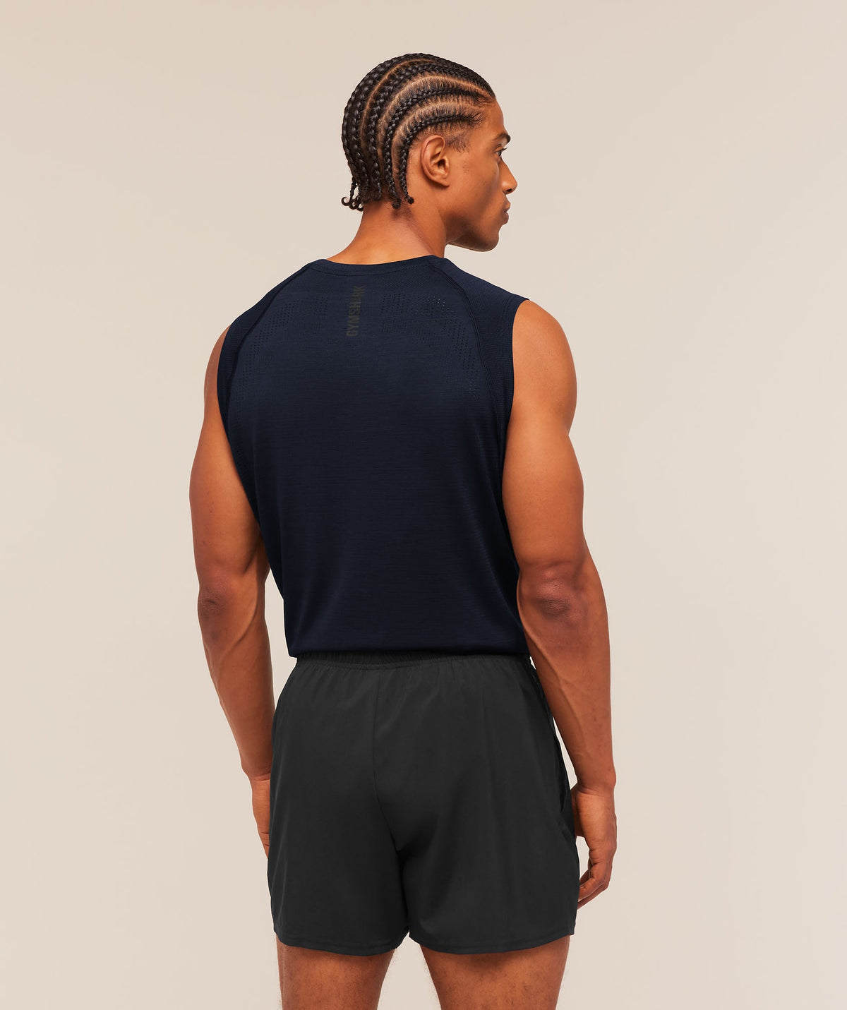Gymshark Versatile Seamless Tank 'Heavy Blue Black'