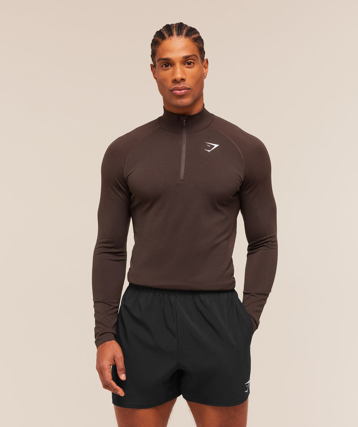 Gymshark Vital 1/4 Zip 'Walnut Brown Espresso Brown'