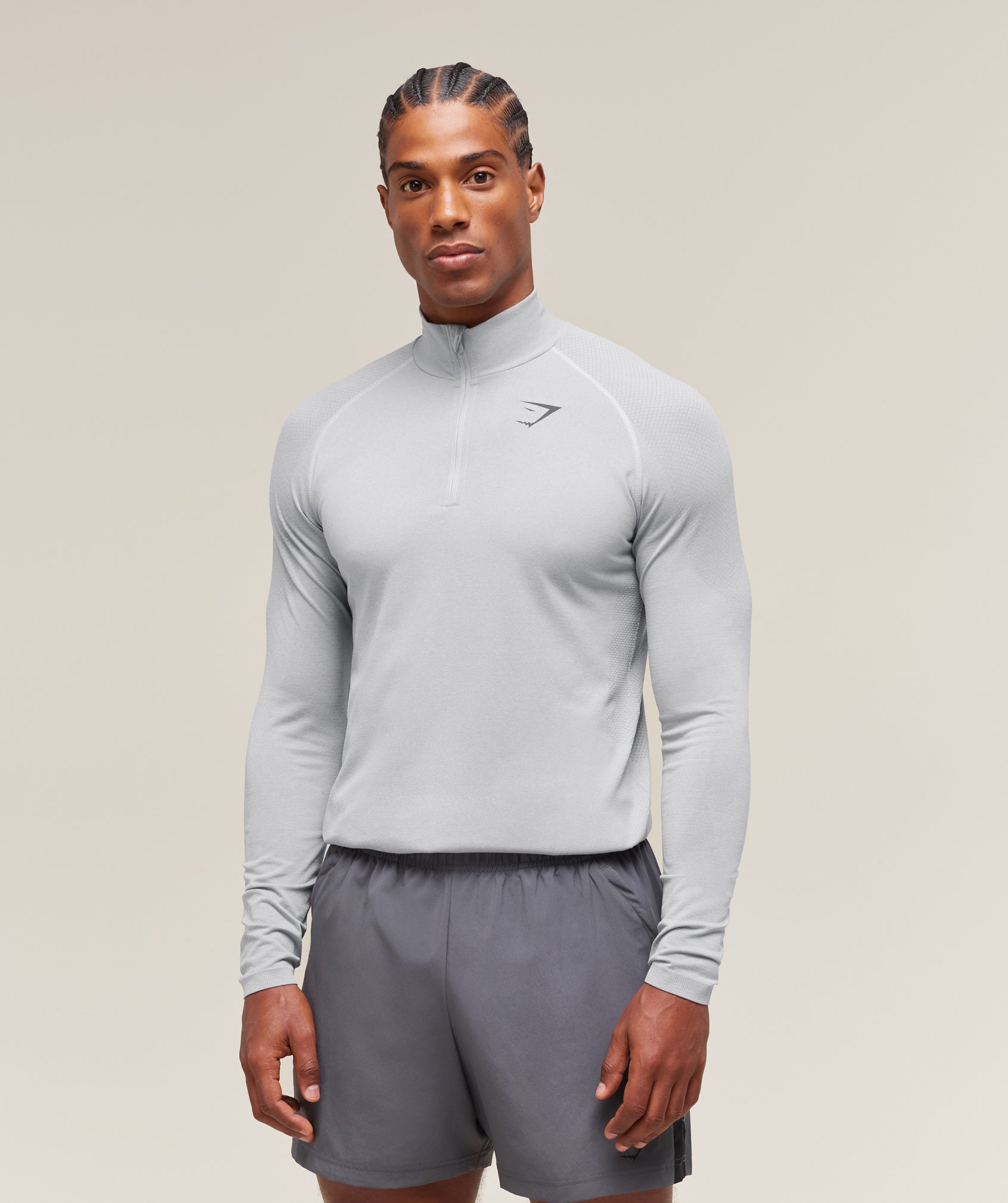 Gymshark Vital 1/4 Zip 'Light Grey Smokey Grey'