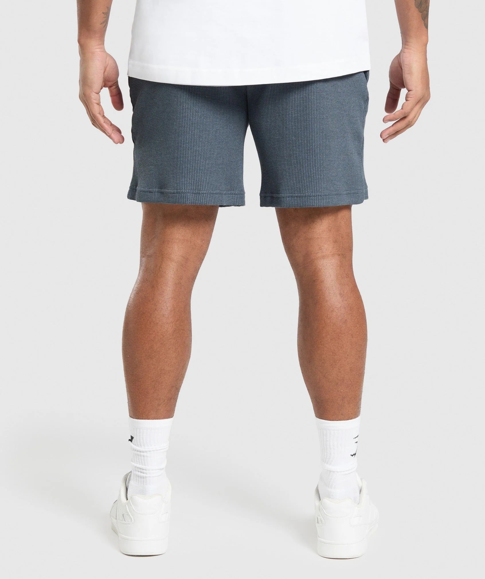 Gymshark Waffle Shorts Oversized Fit Titanium Blue