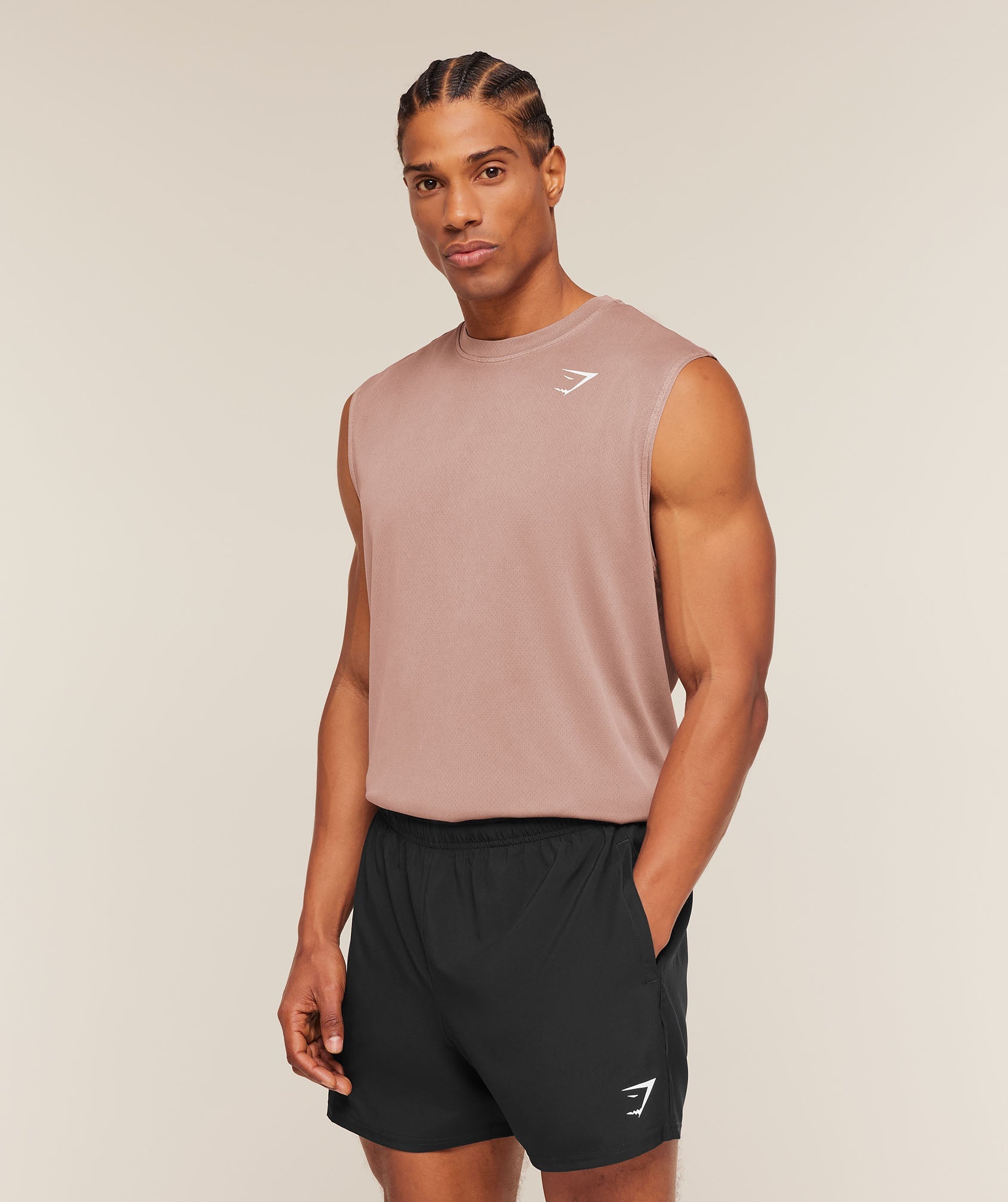 Gymshark Washed Pastels Tank 'Taupe Brown Wash'