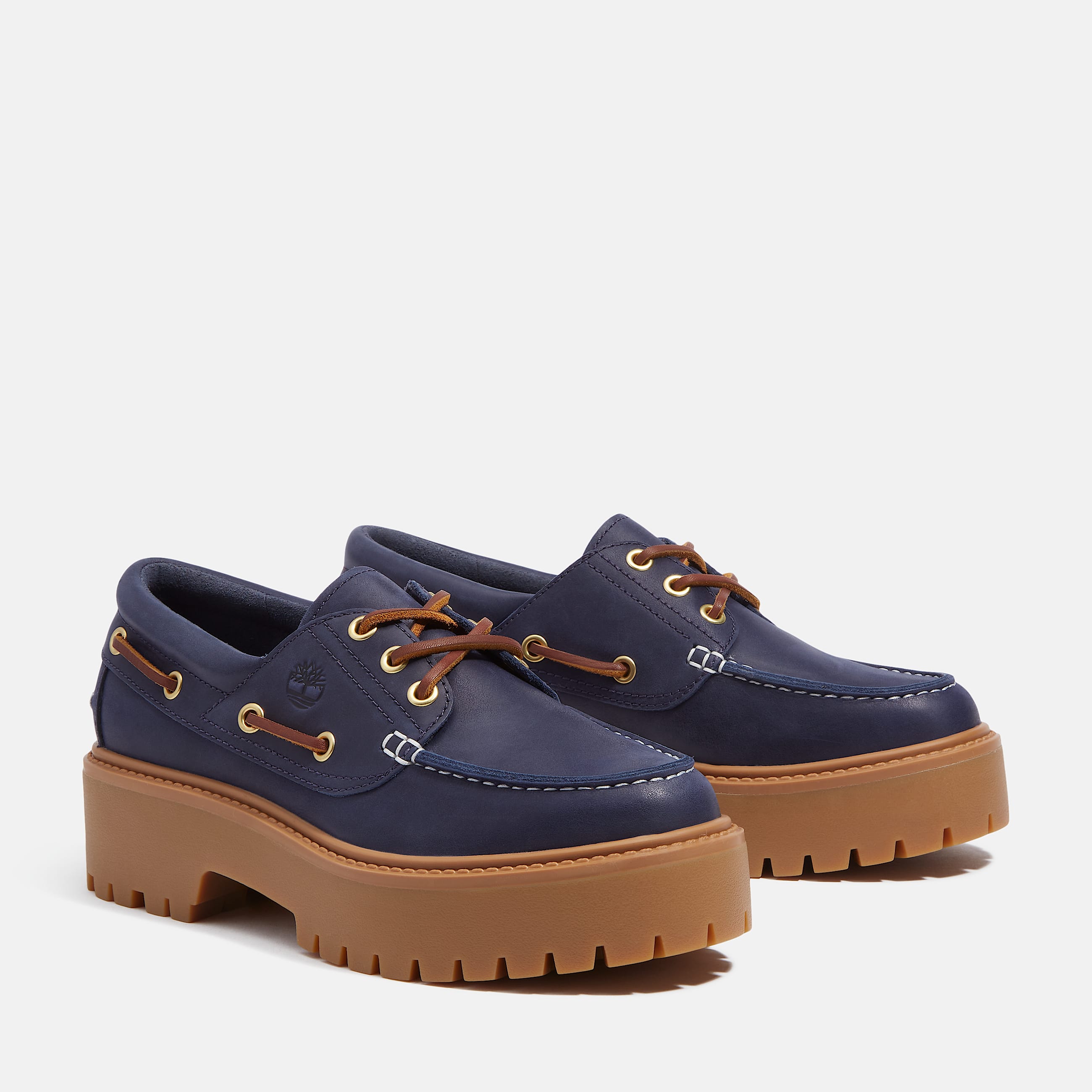 Timberland Women's Stone Street Platform Buckle Shoe 'Dark Blue Full-Grain'