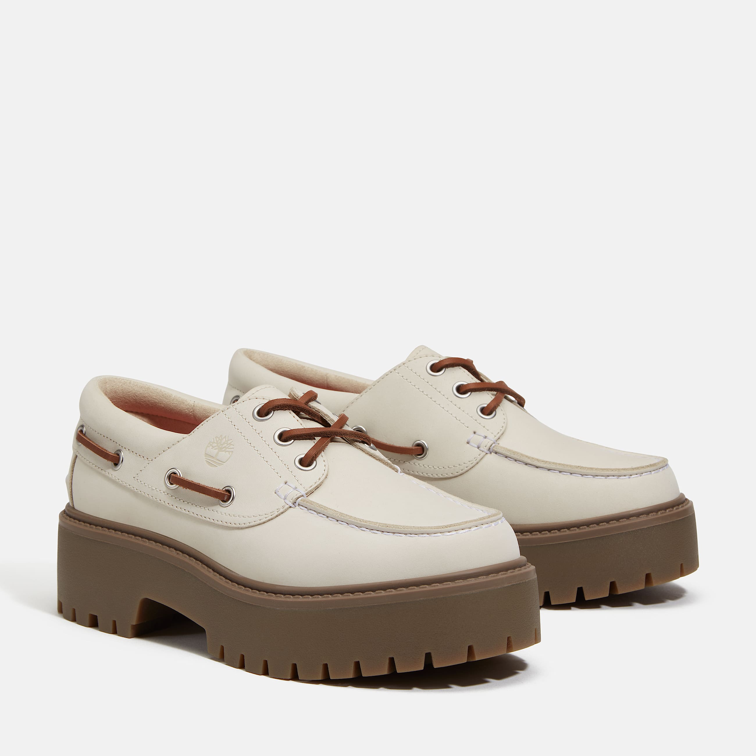 Timberland Women's Stone Street Platform Buckle Shoe 'Off-White Nubuck'