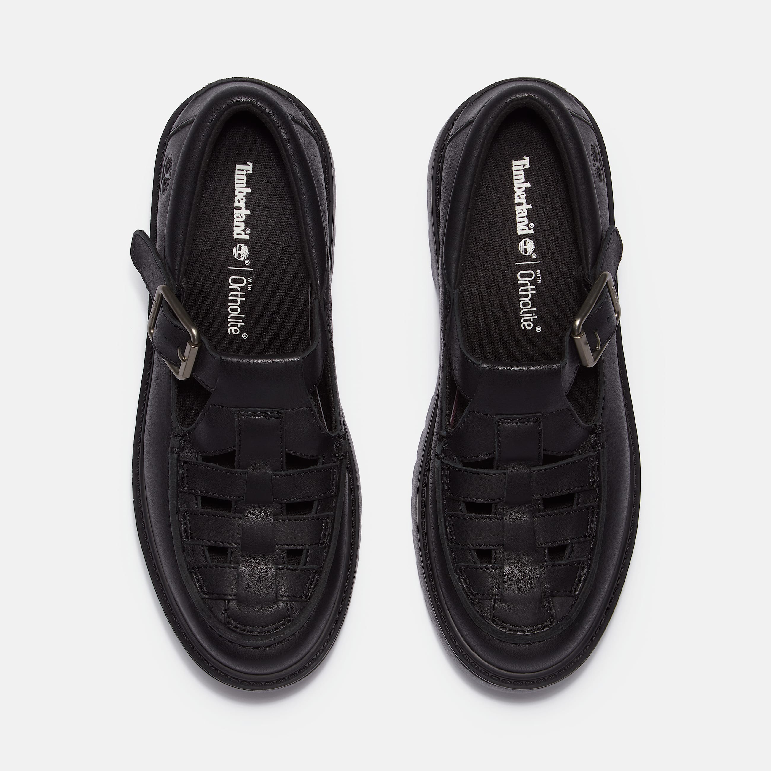 Timberland Women's Stone Street Platform Buckle Shoe 'Black Full-Grain'