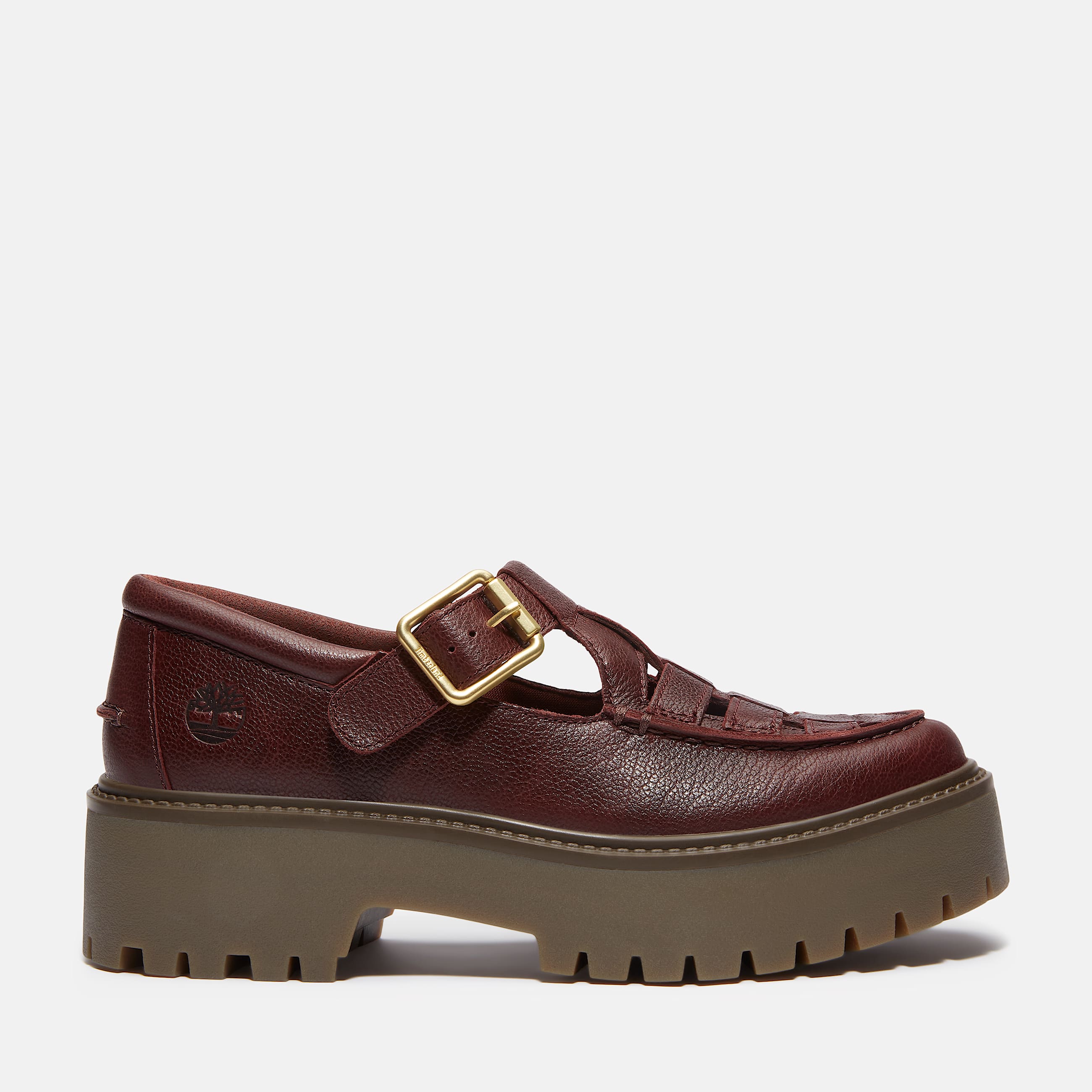 Timberland Women's Stone Street Platform Buckle Shoe 'Burgundy Full-Grain'