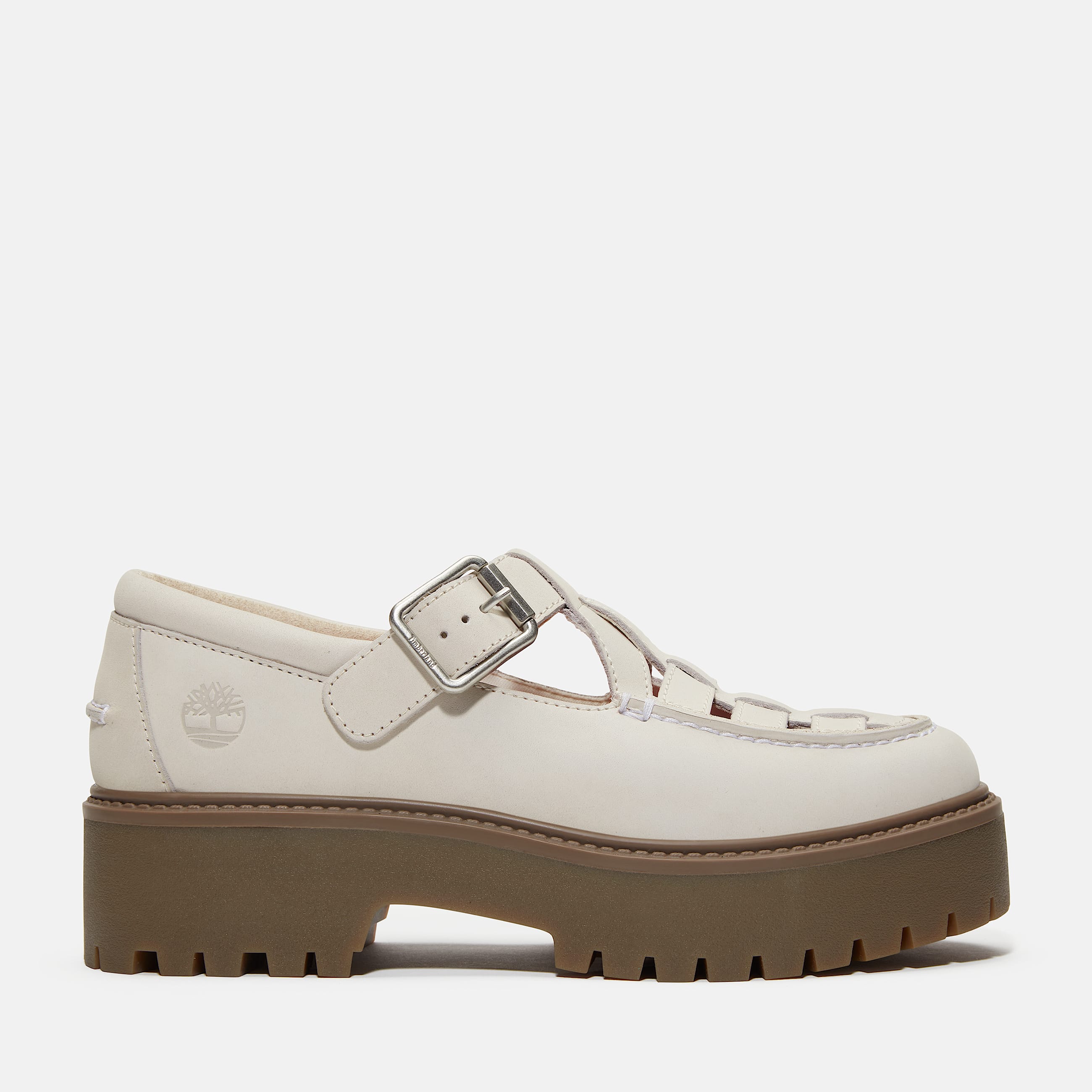 Timberland Women's Stone Street Platform Buckle Shoe 'Natural Nubuck'
