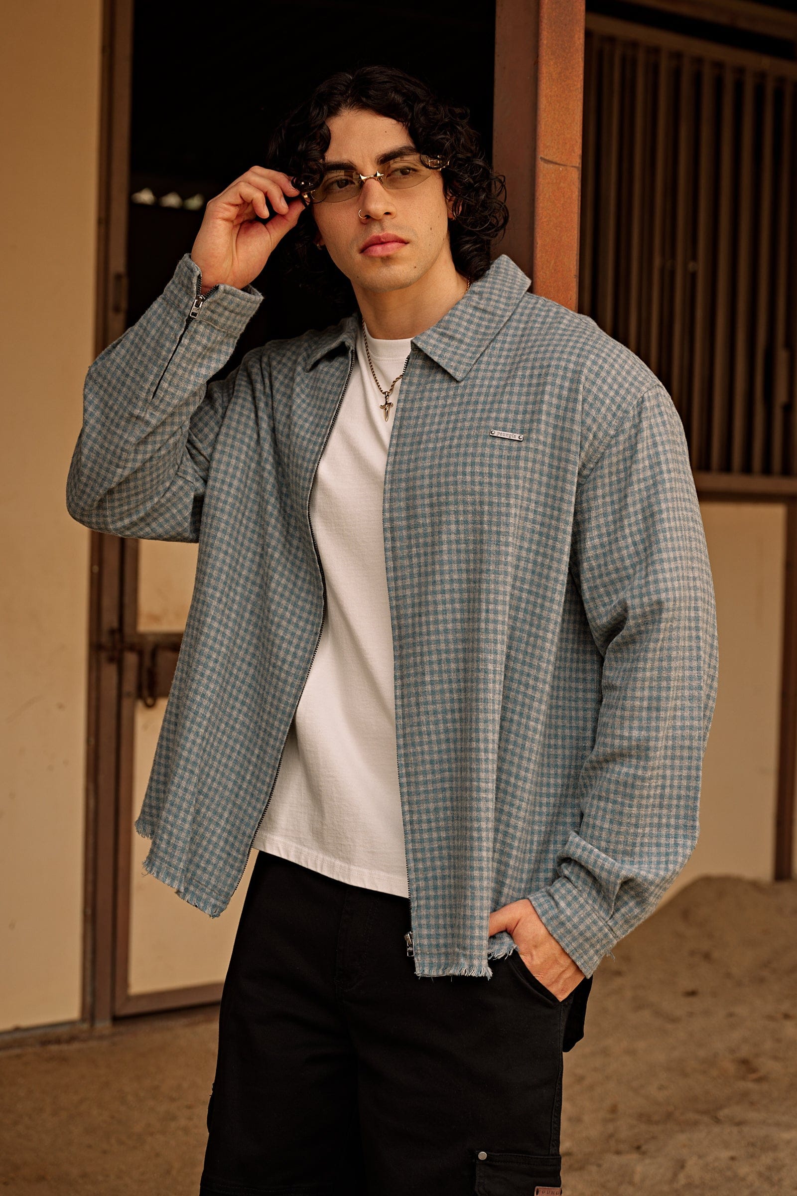 Young La 8081 - Country Club Zip-up Flannels 'Slate Check'