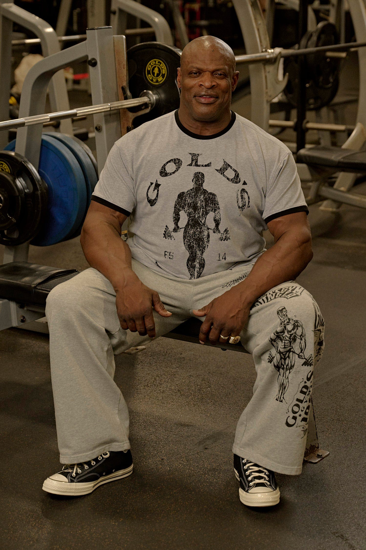 Young La 4009 - Golds Gym Ringer Tees 'Heather Grey'