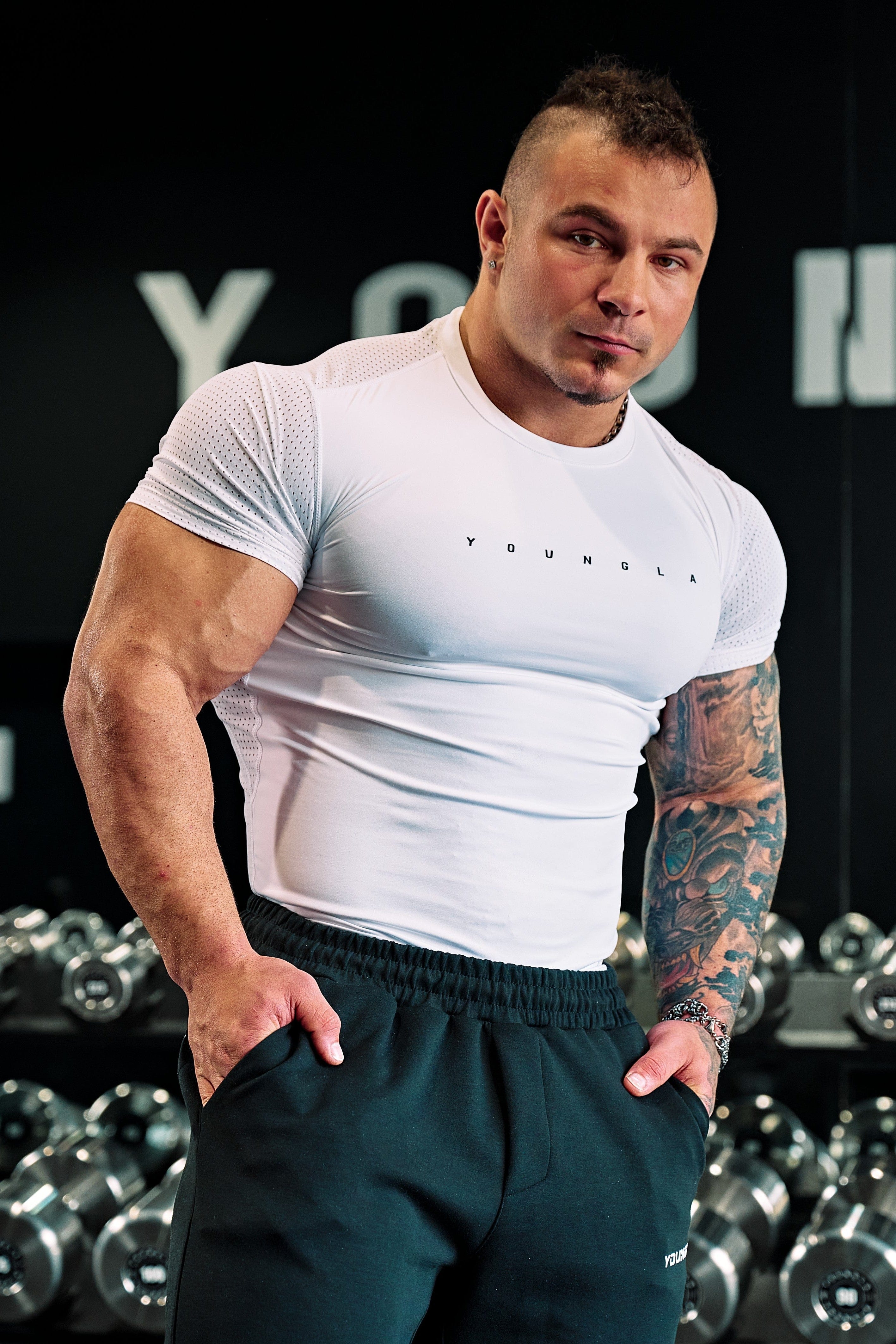YoungLA 4083 - AirFlex Compression Tees 'White'