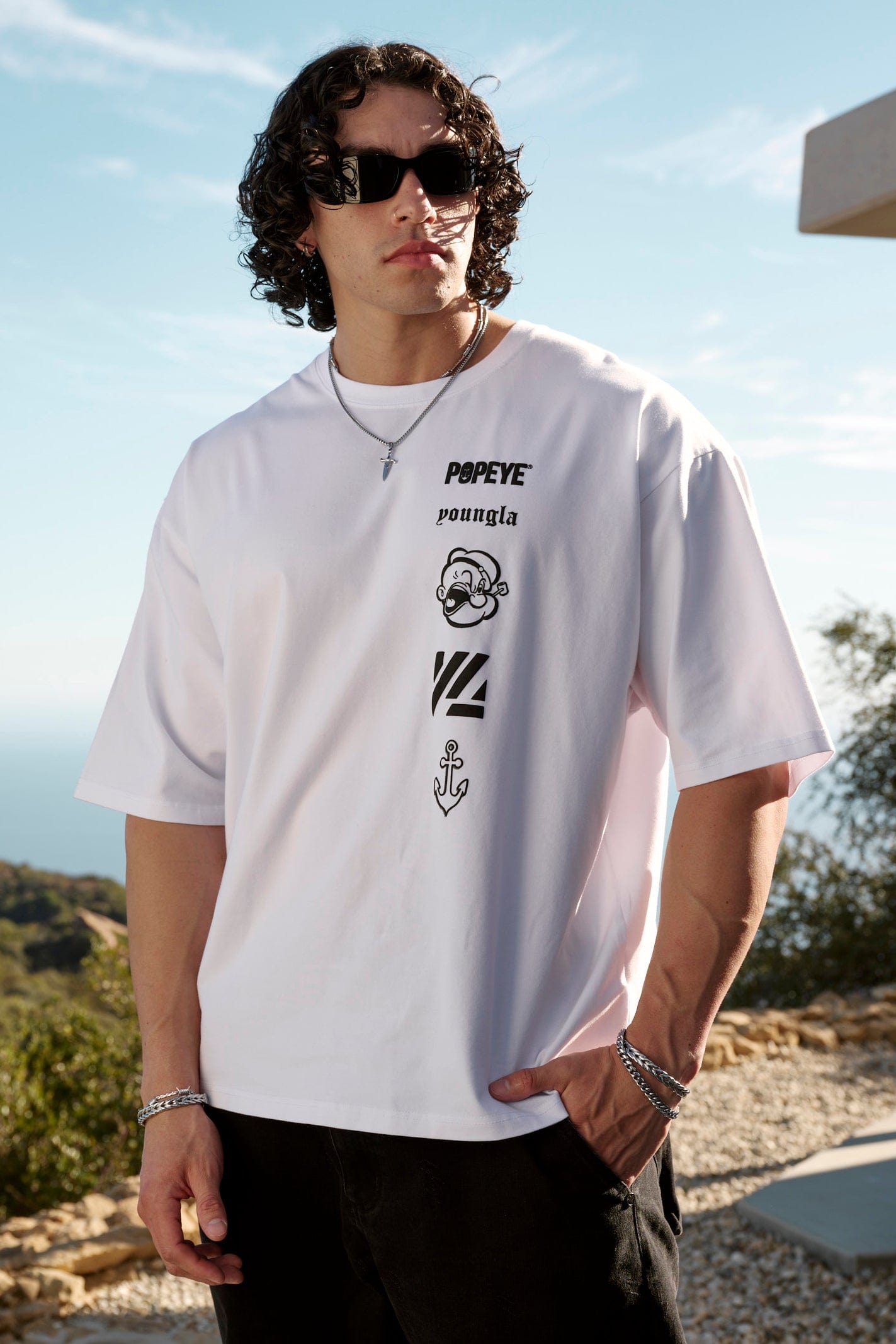 YoungLA 4195 - Popeye Tees 'White'