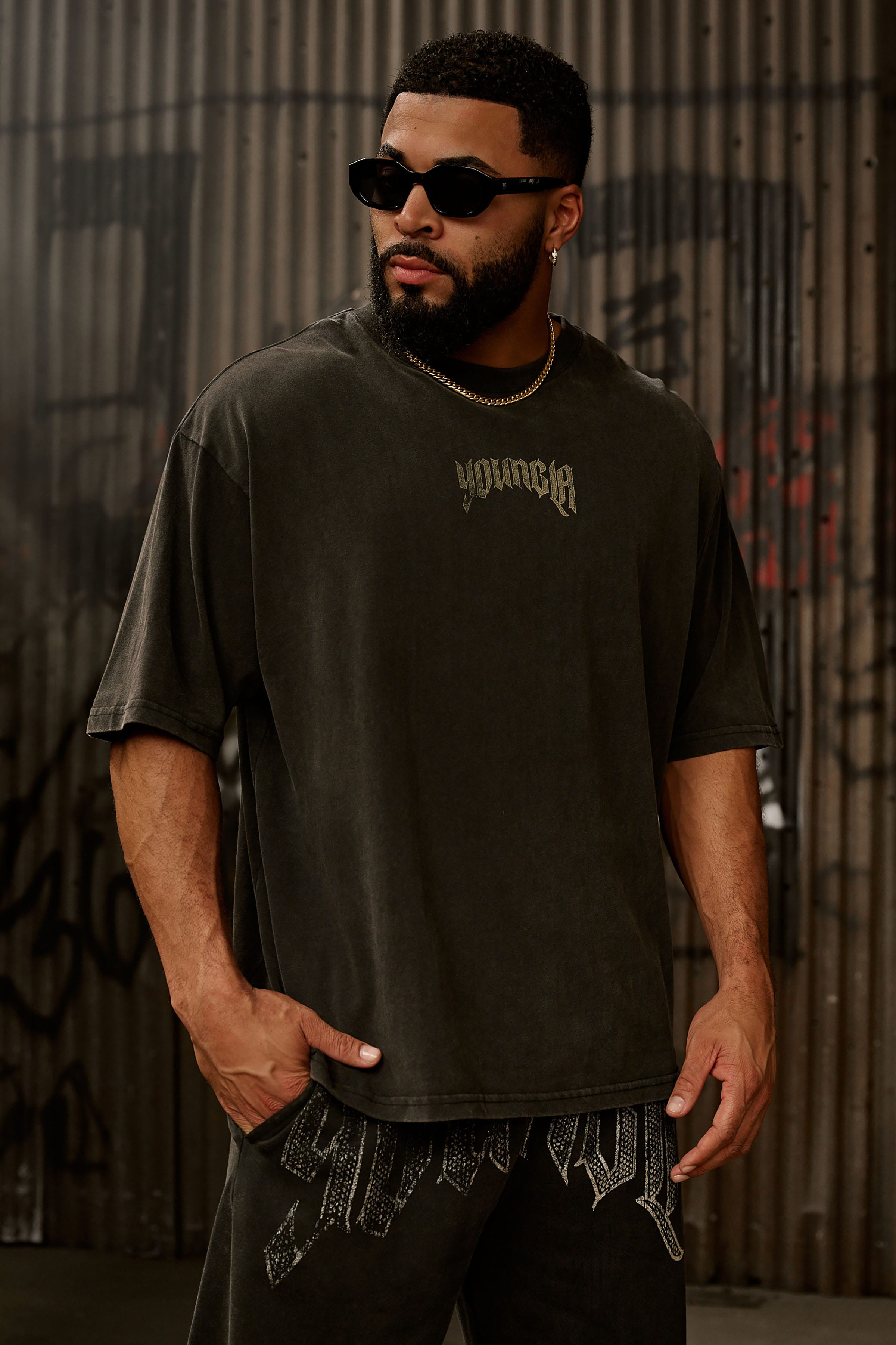 YoungLA 4135 - YLA x Axel - Spartan Tees 'Black Grey'