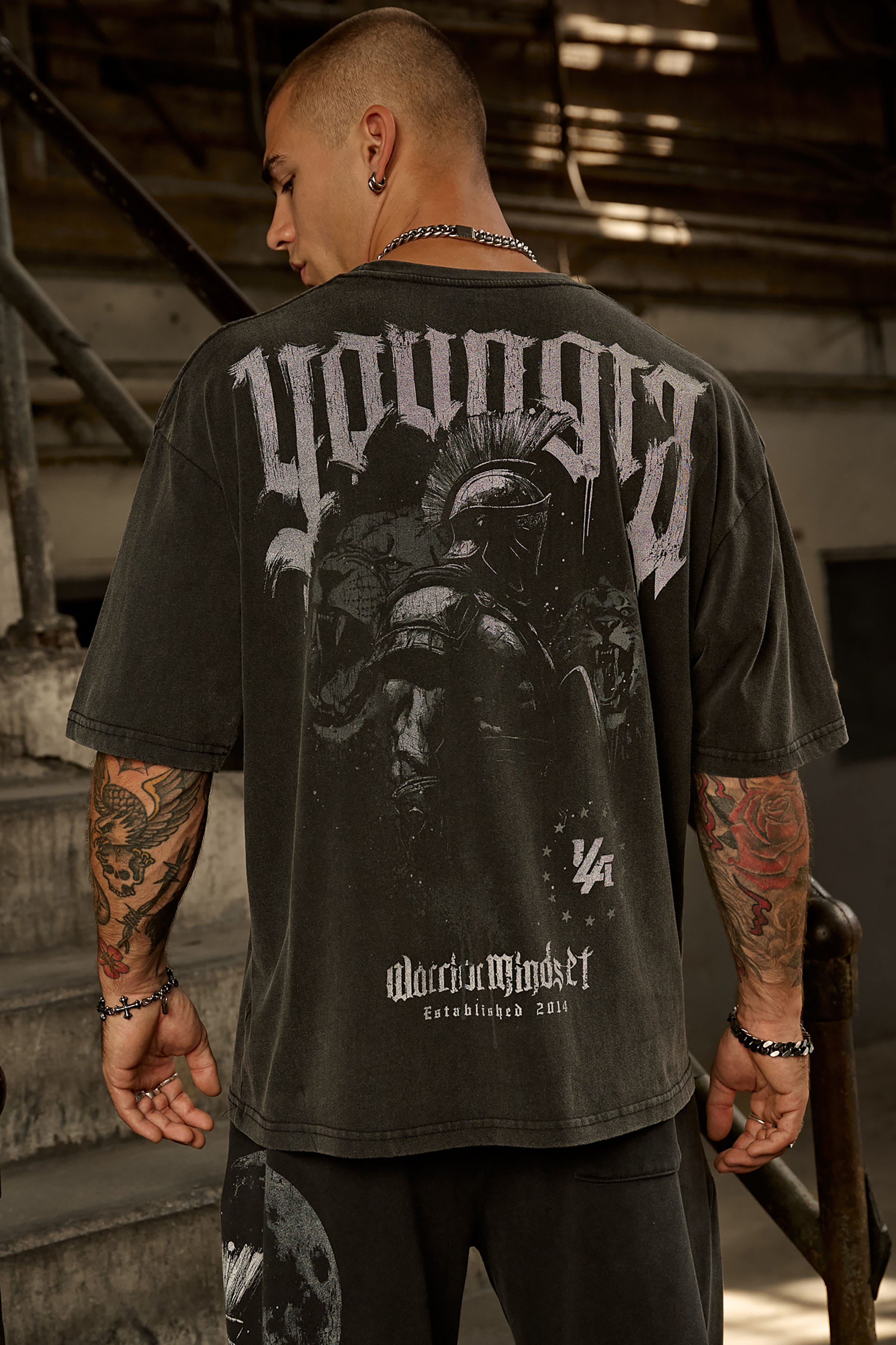 YoungLA 4135 - YLA x Axel - Spartan Tees 'Black Grey'