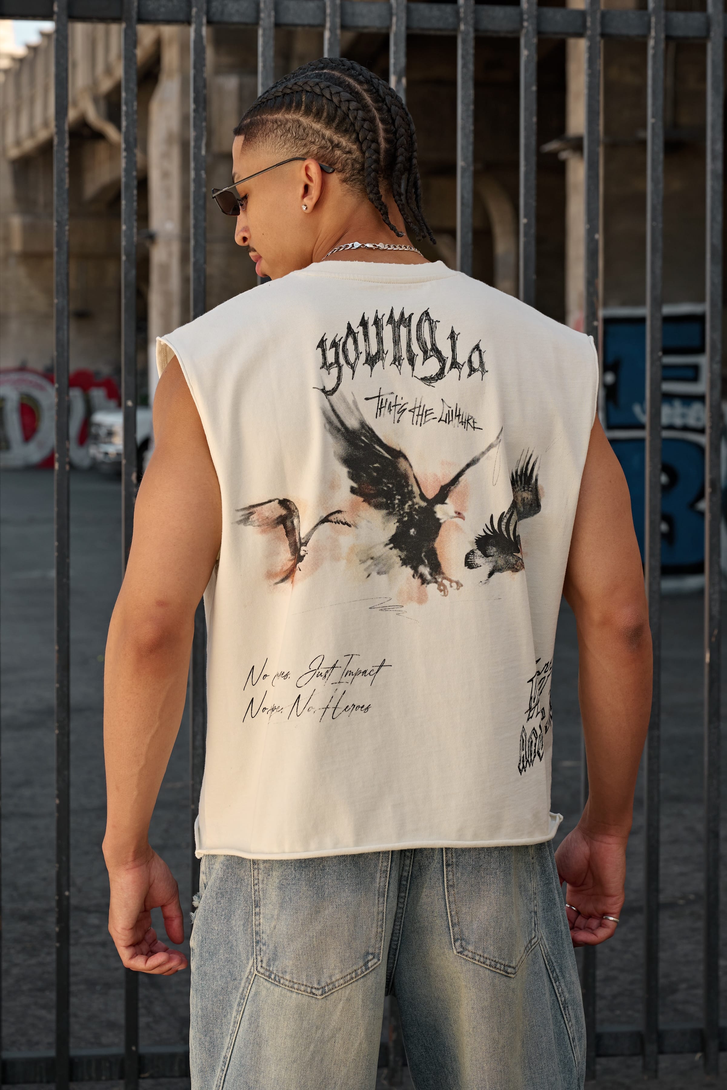 YoungLA 3096 - Eagle Cutoffs 'Off-White'