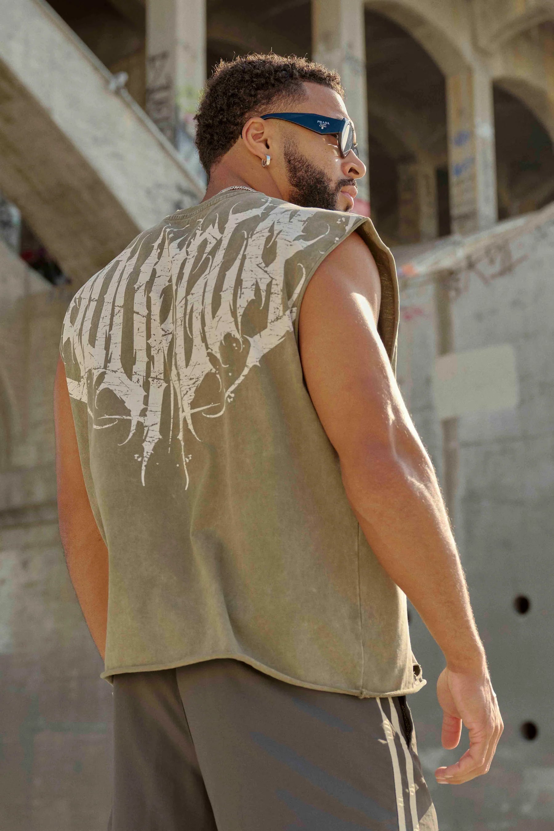 Young La 3022 - Anarchy Cropped Tanks 'Olive Wash'