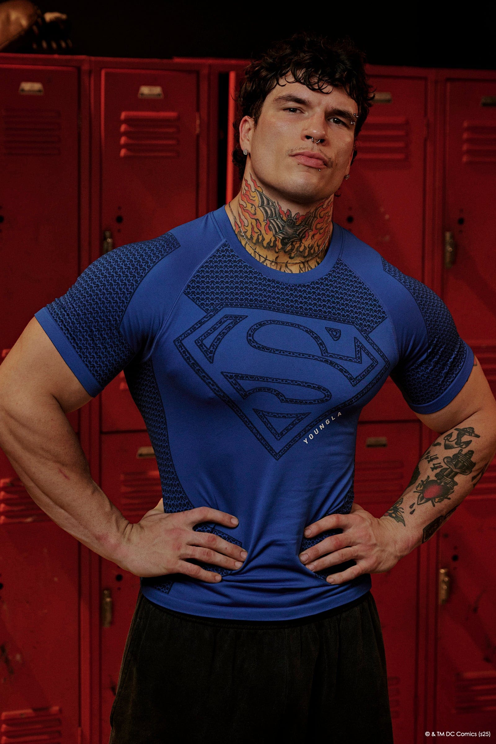 Young La 4117 - Superman Compression Tees 'Blue'