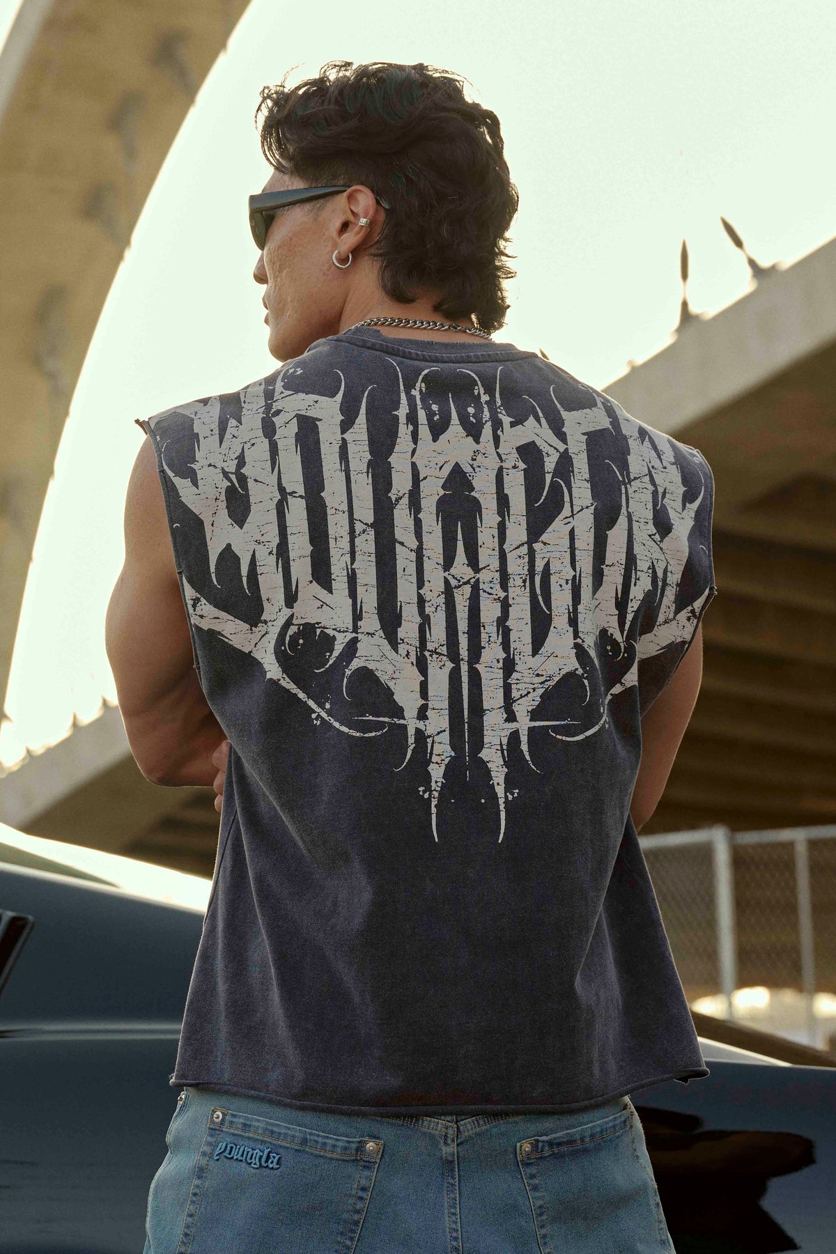 YoungLA 3022 - Anarchy Cropped Tanks 'Black Wash'