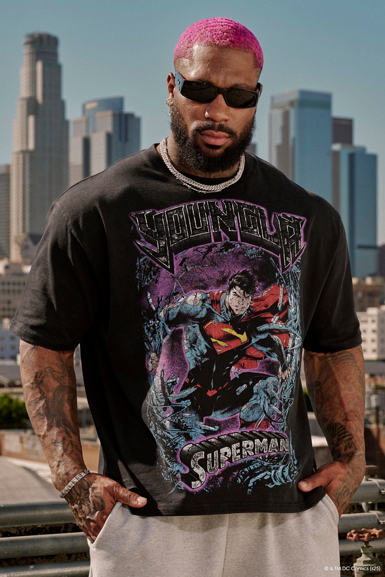 Young La 4044 - Superman Graphic Tees 'In Action'