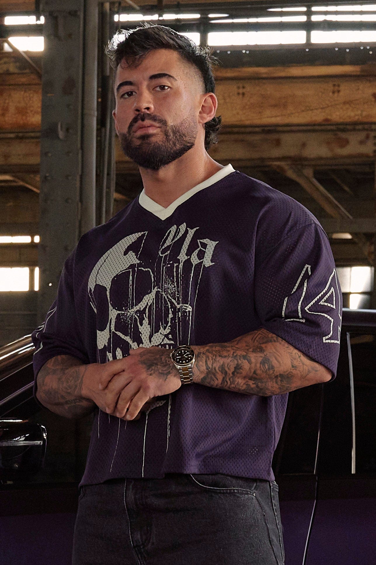 YoungLA 4015 - Drippy Skull Jersey 'Purple'