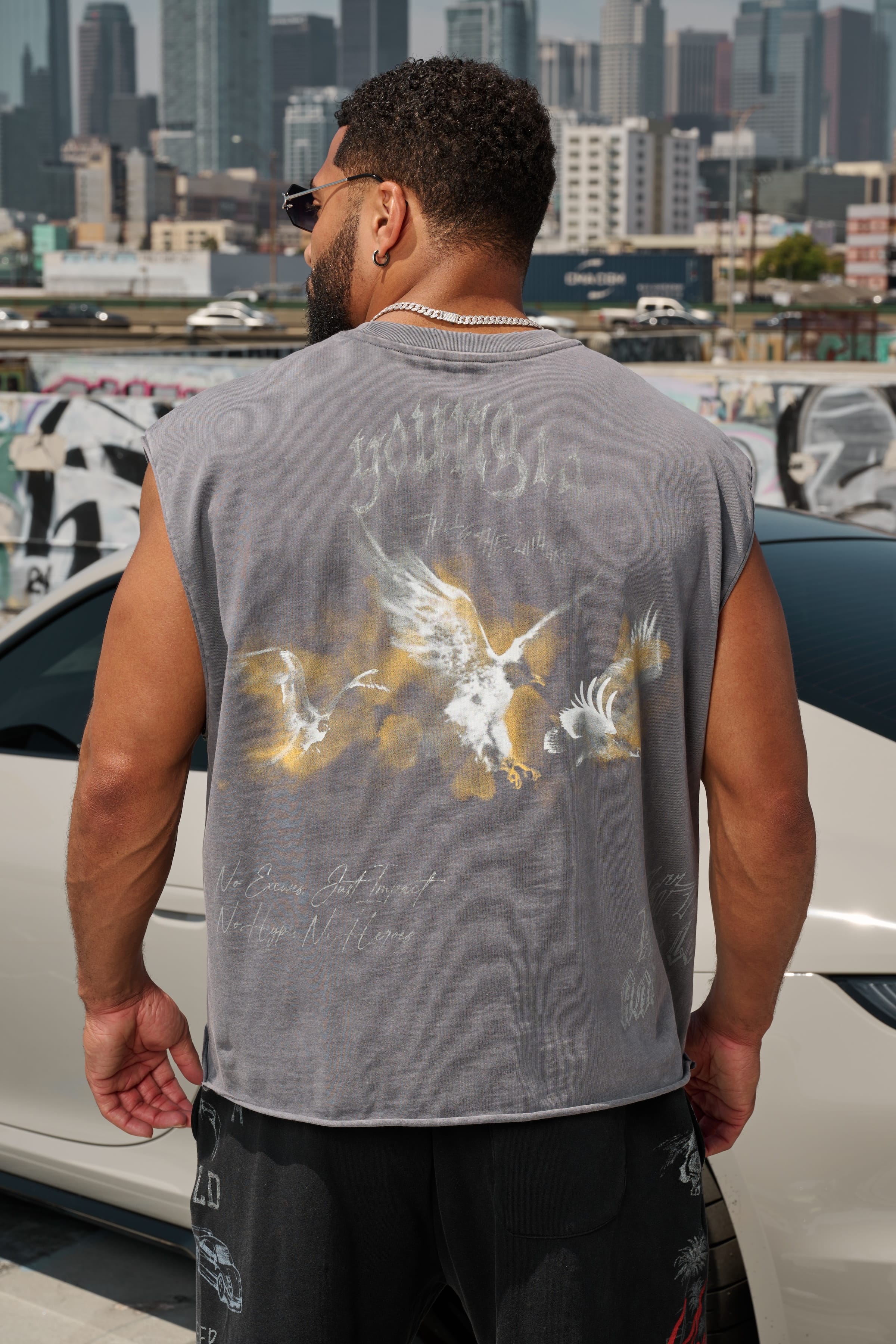 YoungLA 3096 - Eagle Cutoffs 'Grey Wash'