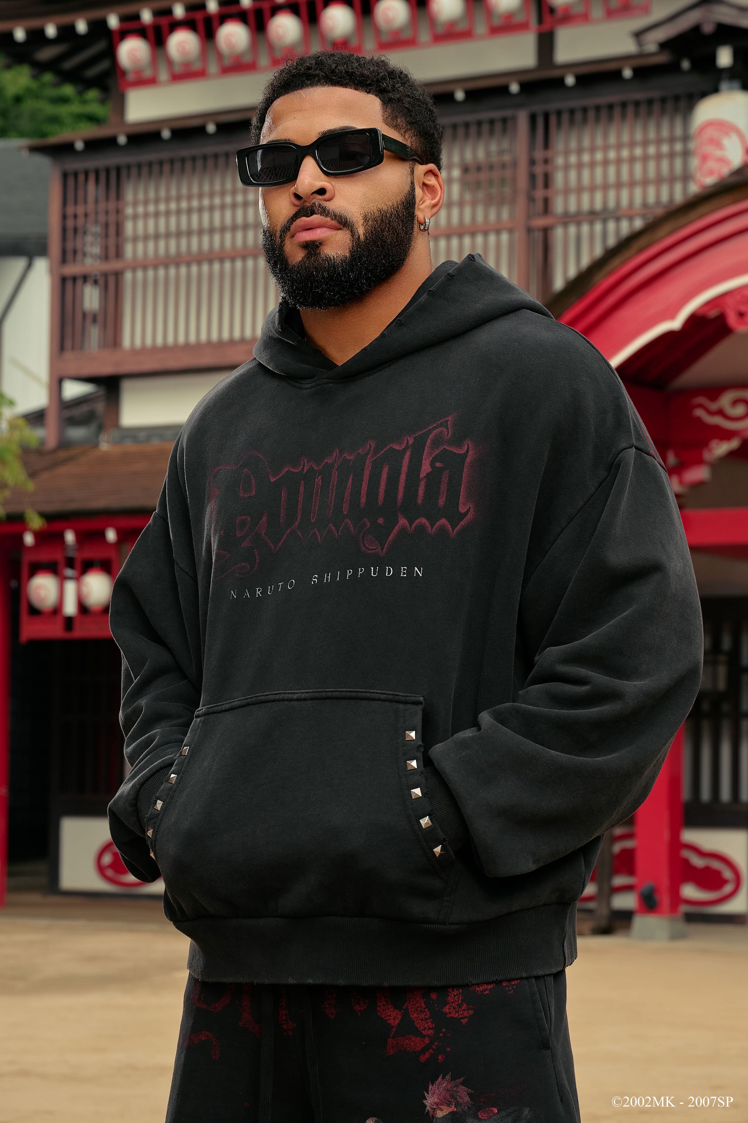 YoungLa 5083 - Naruto Stud Artwork Hoodies 'Akatsuki'