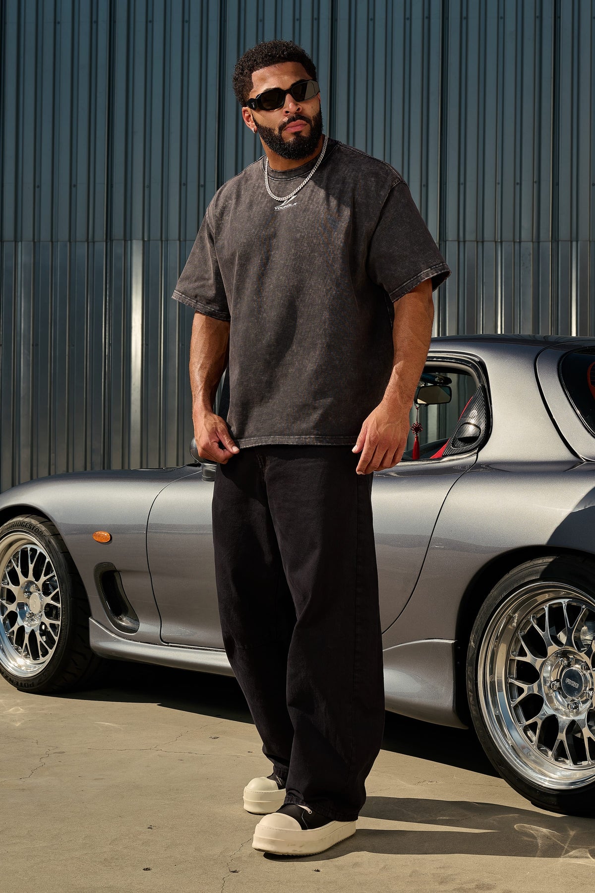 YoungLA 4212 - Heavyweight Tees 'Grey Wash'
