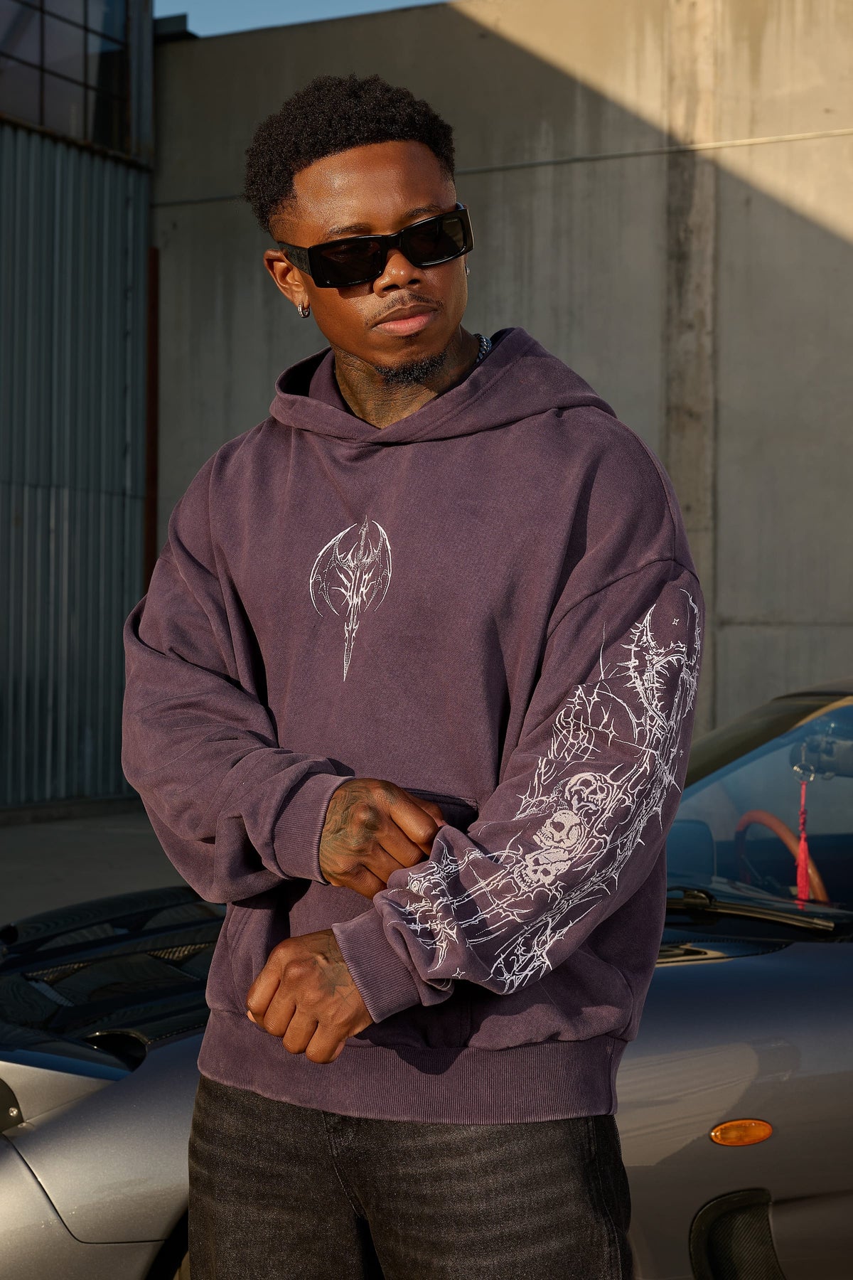 YoungLA 5234 - Sigil Crest Hoodies 'Purple Wash'