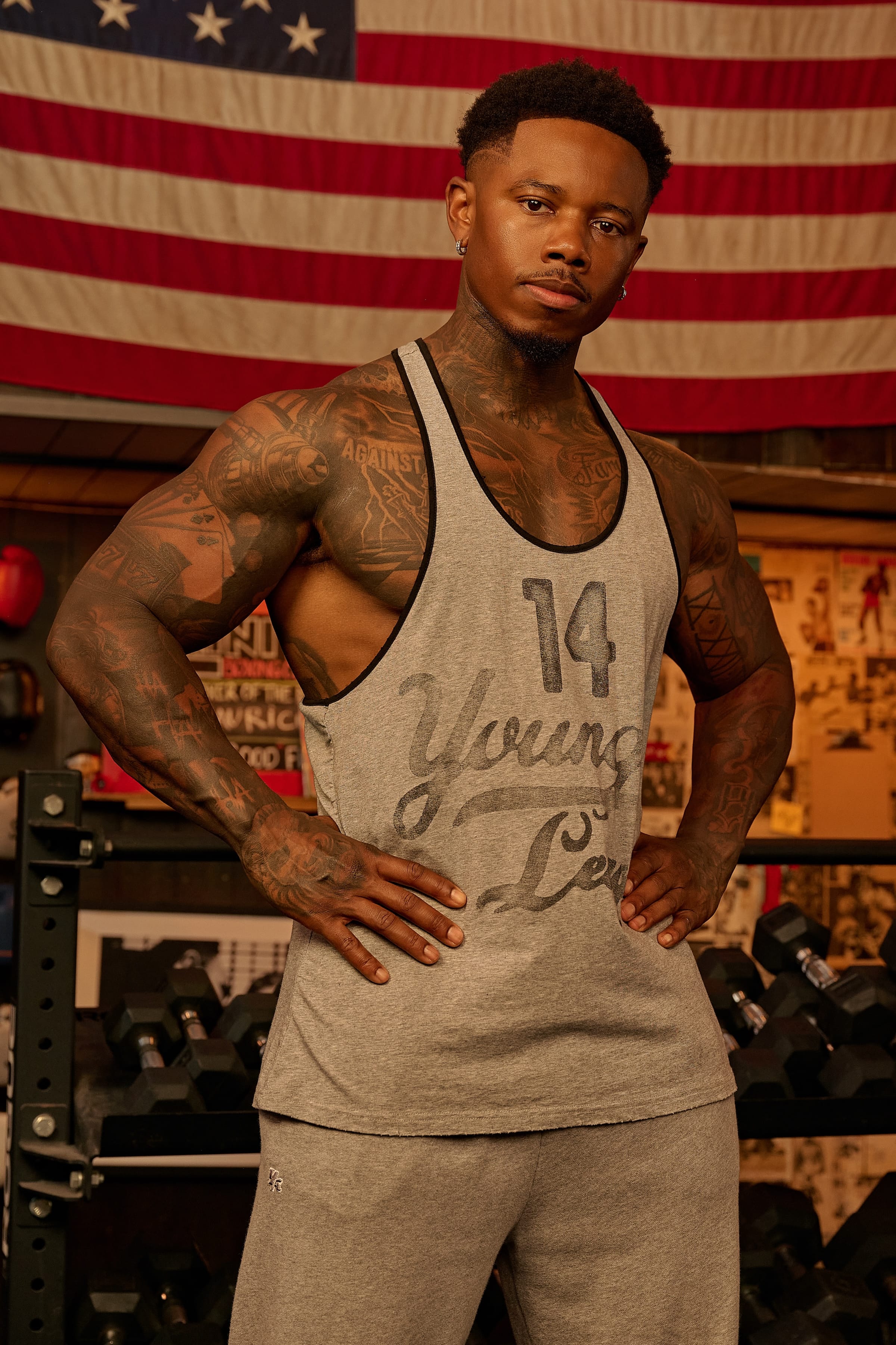 YoungLA 3088 - Golden Era League Stringers 'Heather Grey'