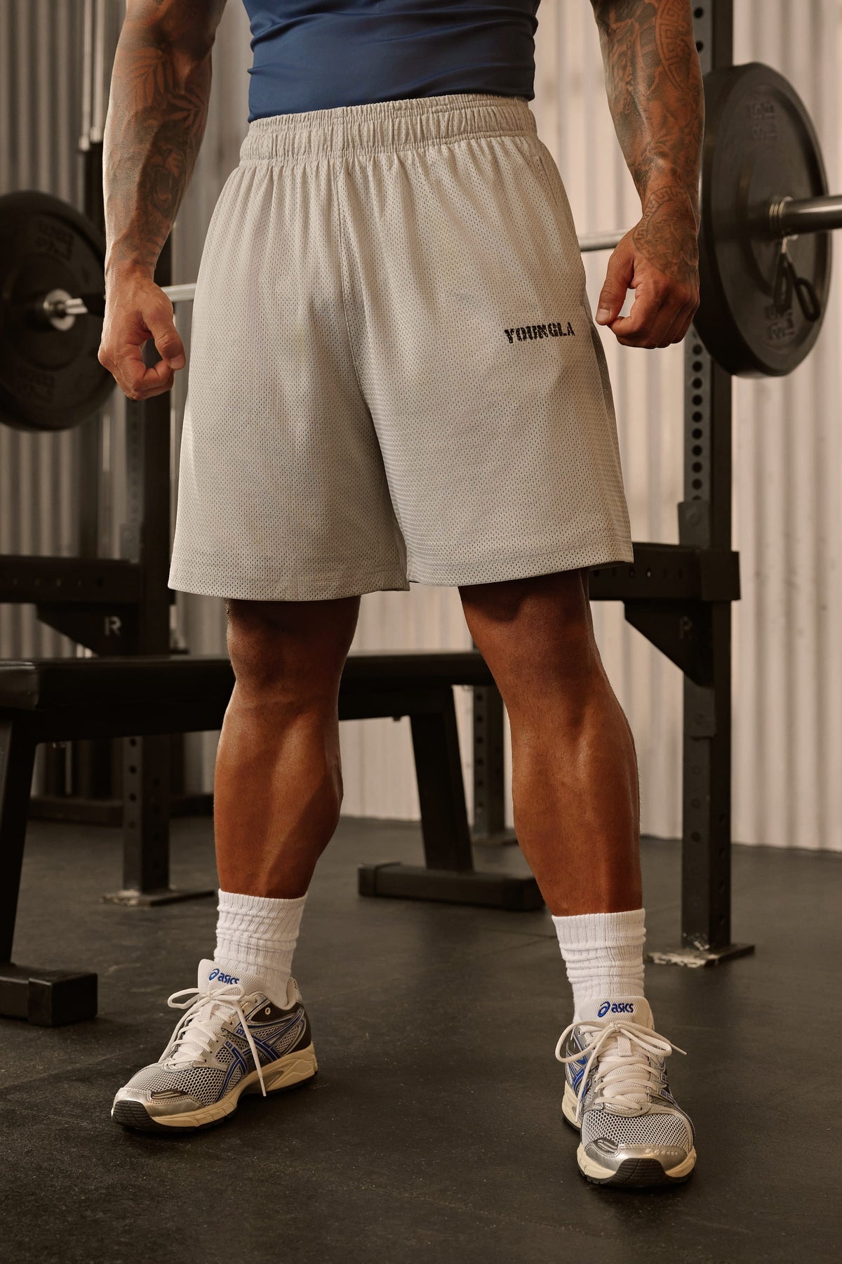 YoungLA 1103 - Aeromesh 7" Shorts 'Light Grey'
