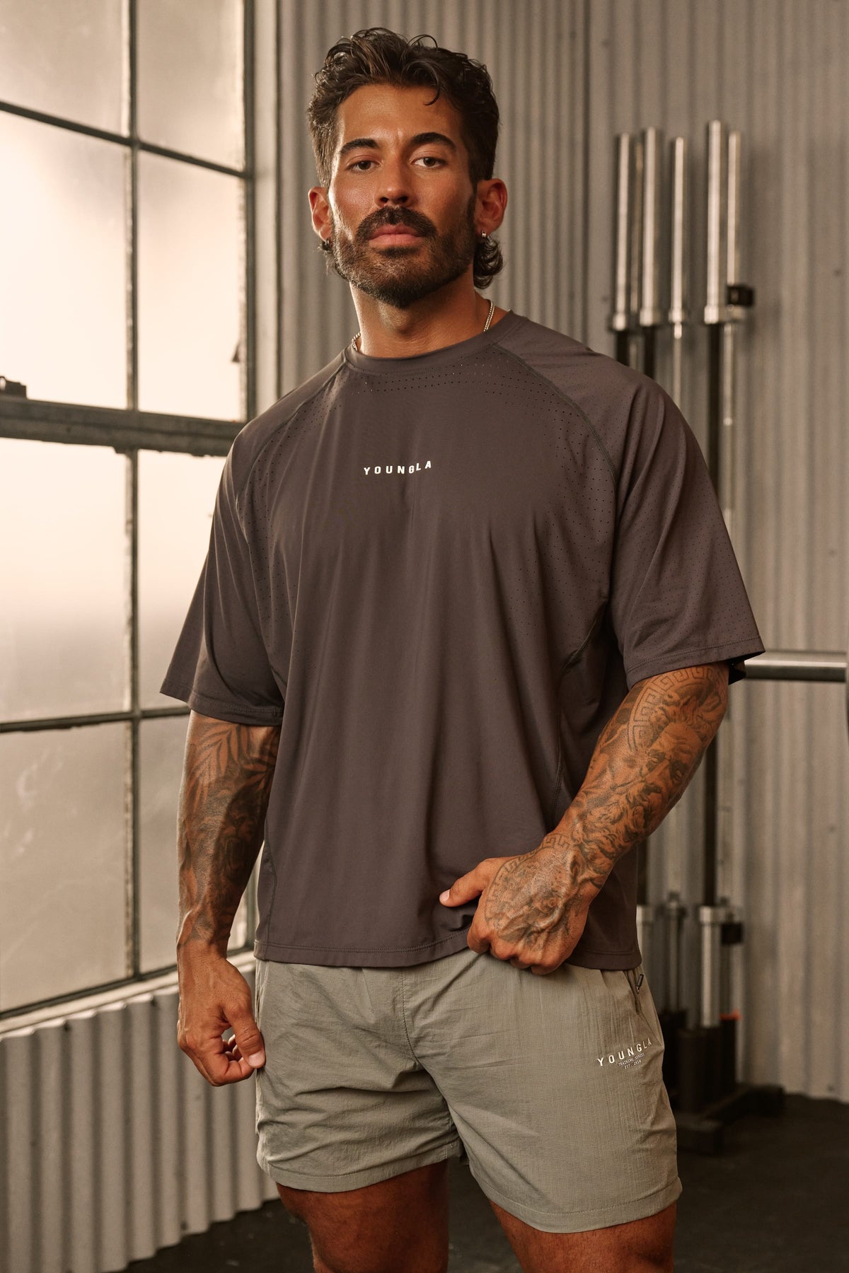 YoungLA 4222 - Motion Training Tees 'Charcoal'