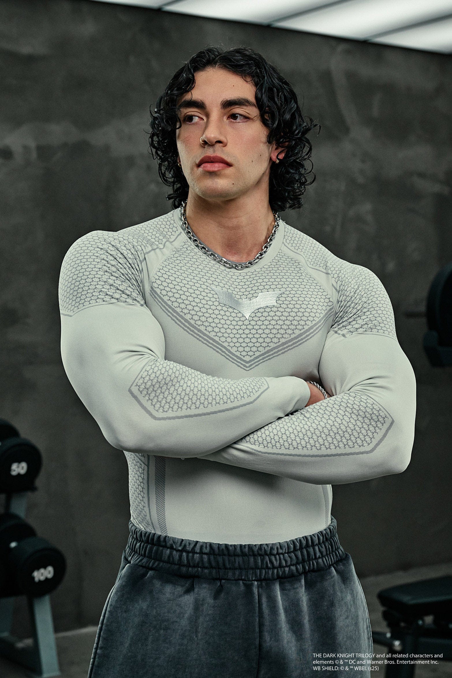 YoungLA 8004 - Batman Compression Longsleeves 'Off-White'