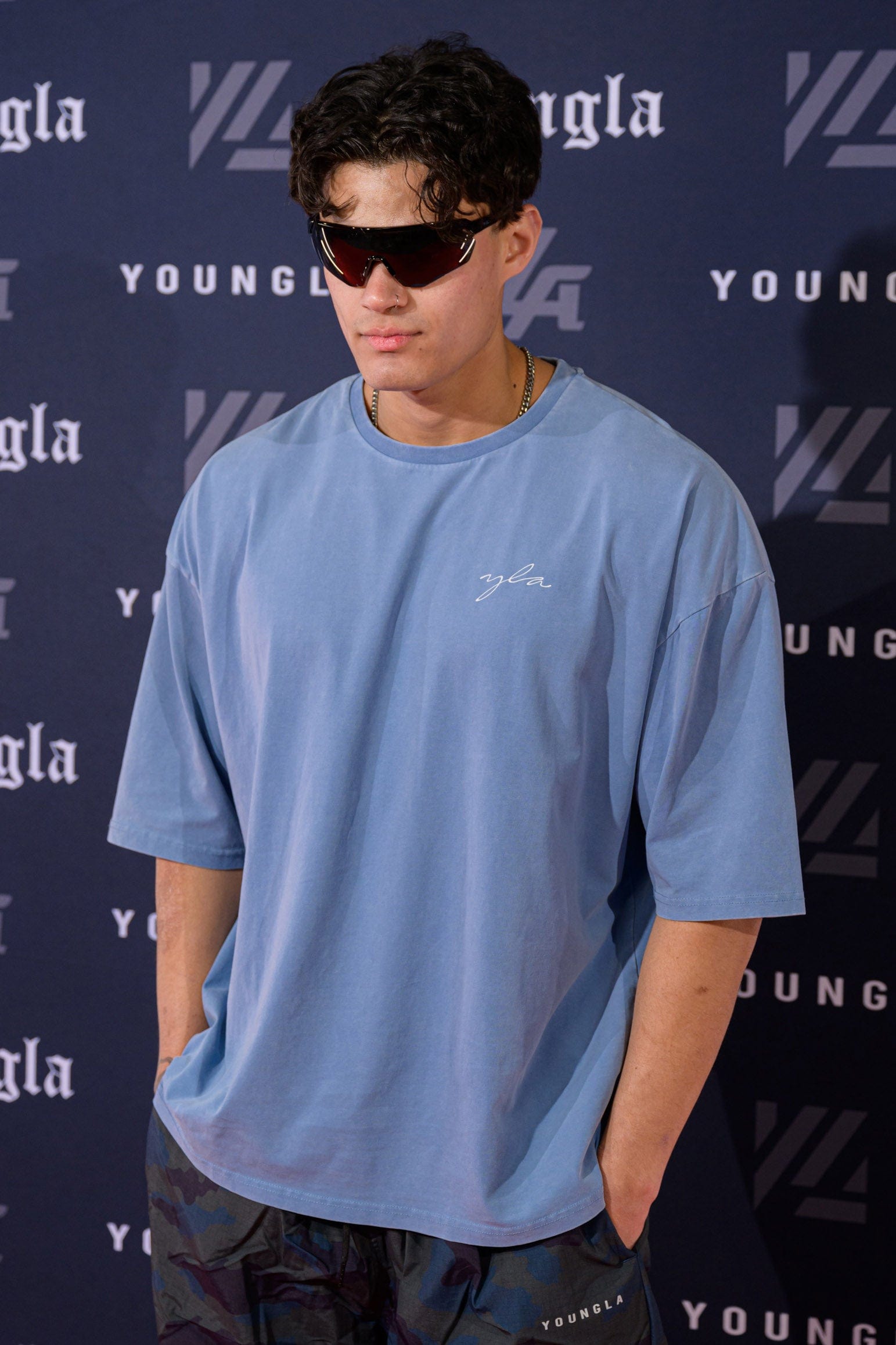 YoungLA 464 Skyline Super Sized Tees 'Sky Blue Wash'