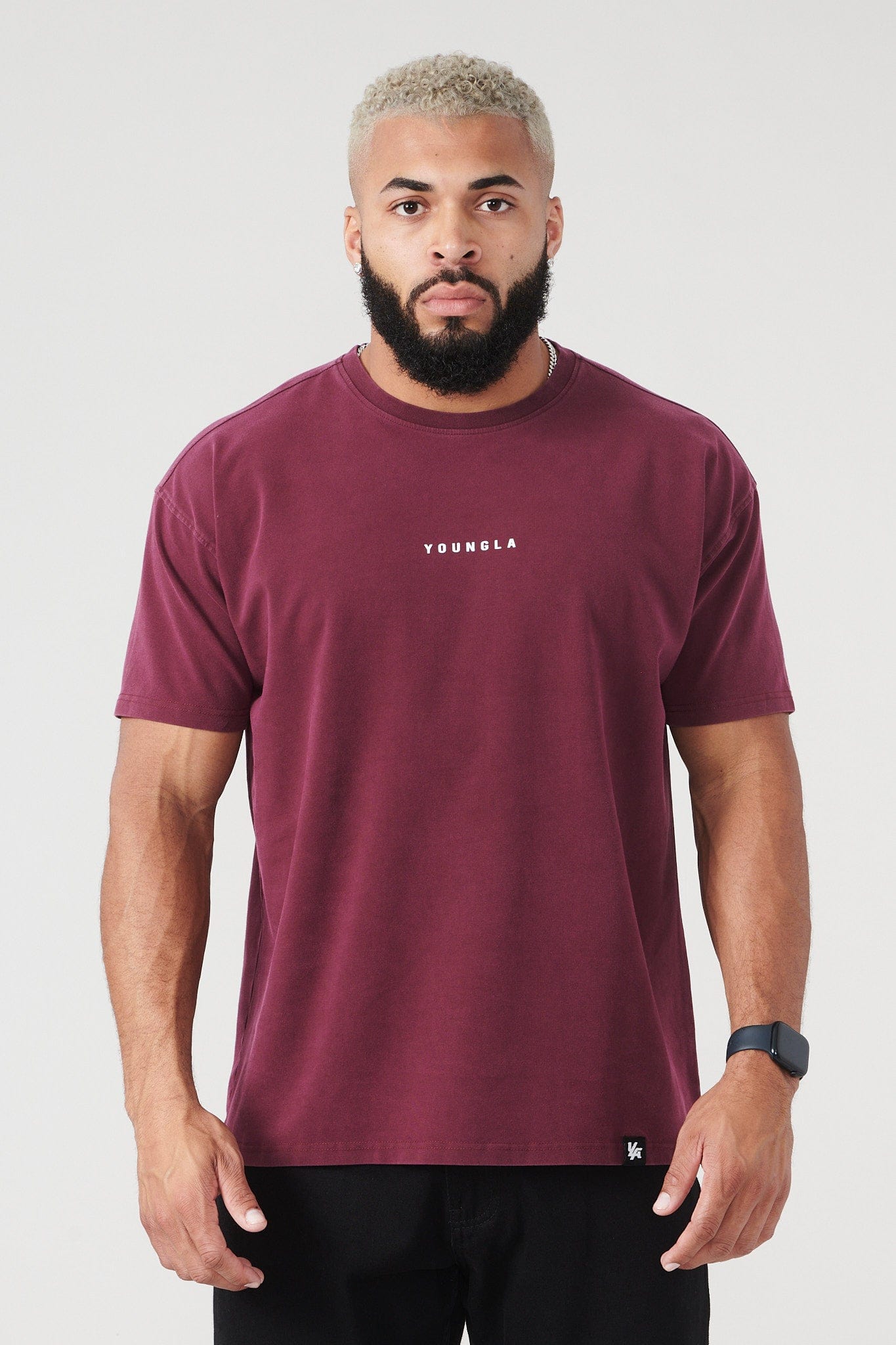 Young La 401 Essential Jacked Tees 'Burgundy Wash'